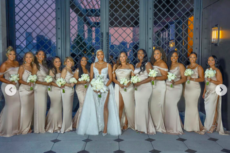 LeToya Luckett posing for a picture with her bridesmaids on her wedding day, posted on August 1, 2024 | Source: Instagram/letoyaluckett