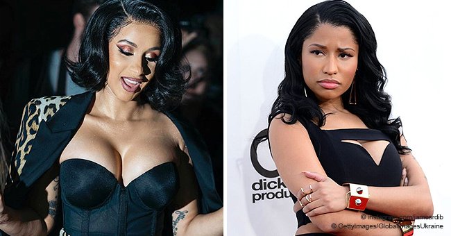 Rapper Cardi B tries to physically attack Nicki Minaj with a shoe during fight