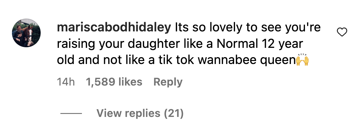 A fan comment on Victoria Beckham's recent Instagram post | Source: Instagram.com/victoriabeckham