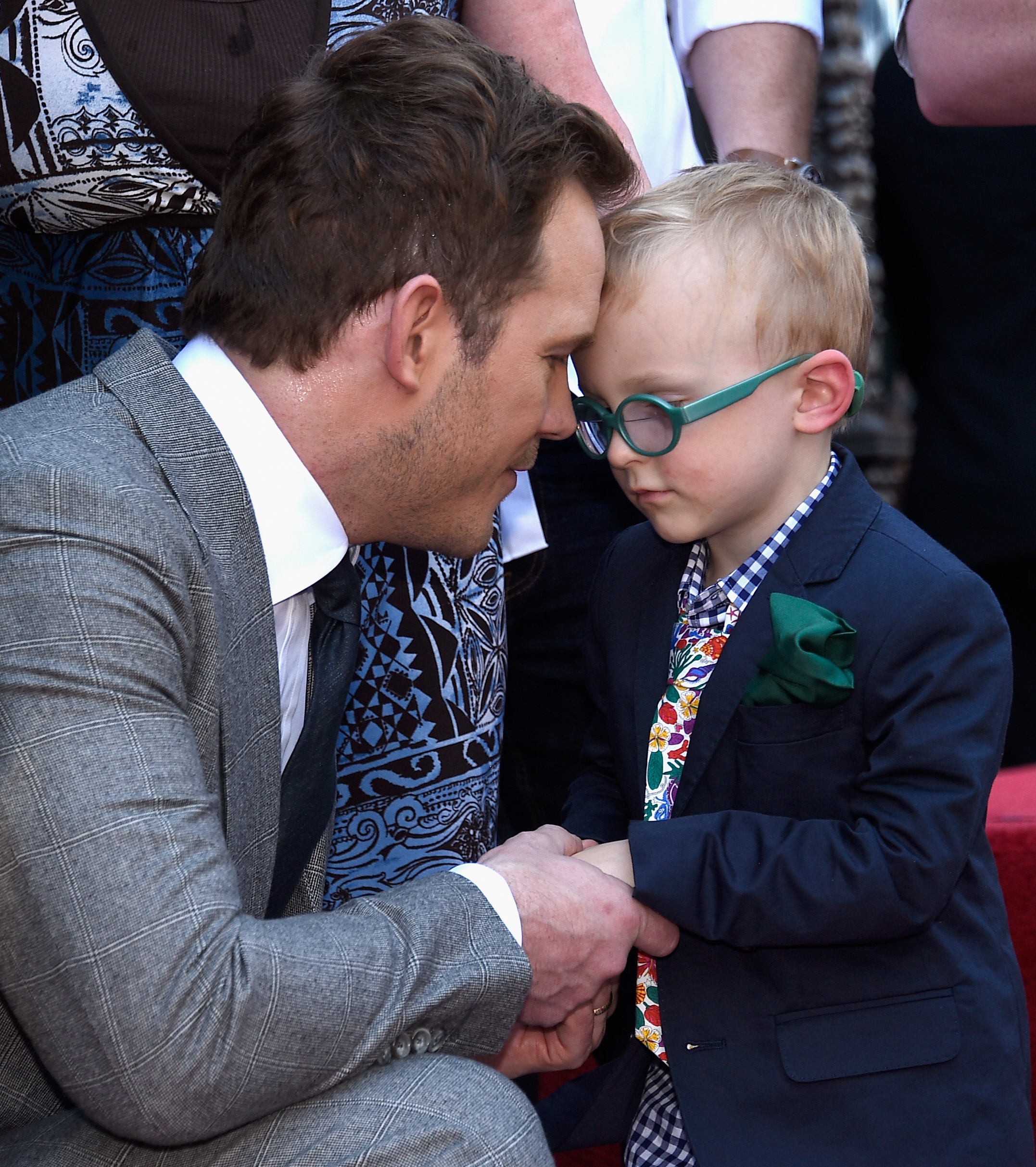Chris and Jack Pratt at the actor's Star on the Hollywood Walk of Fame ceremony on April 21, 2017, in Hollywood, California. | Source: Getty Images