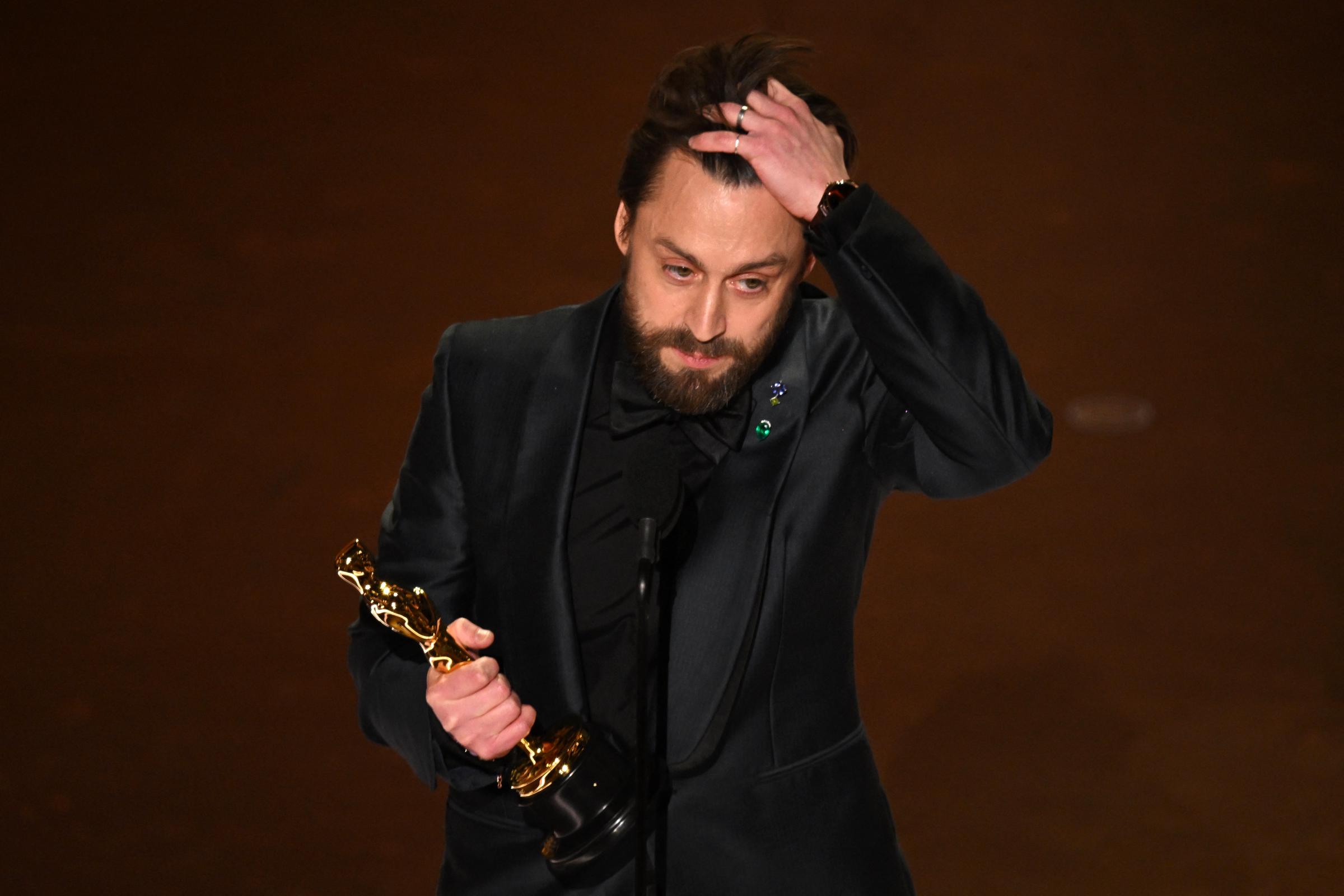 Kieran Culkin during his acceptance speech at the 97th Annual Academy Awards on March 2, 2025, in Hollywood, California. | Source: Getty Images