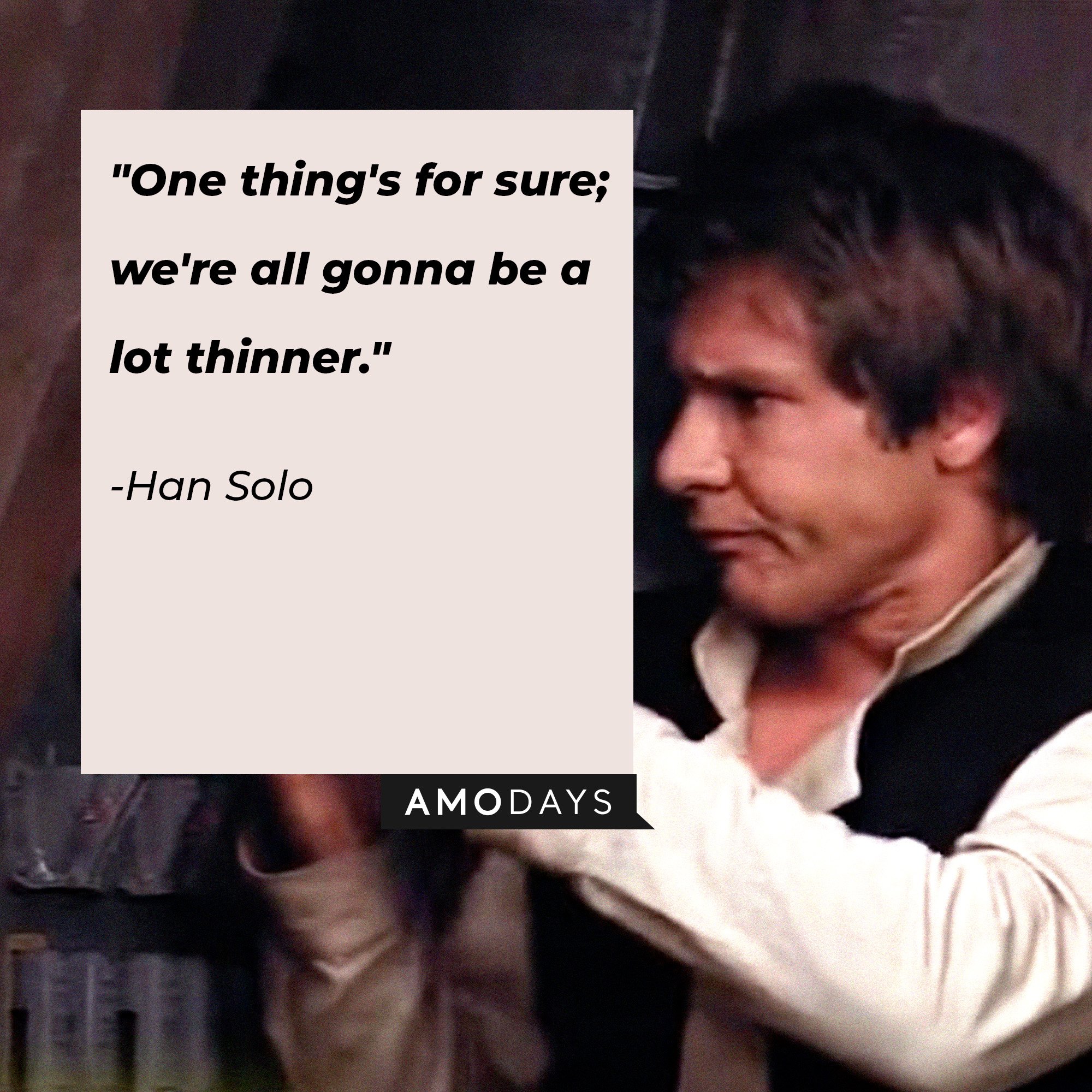 Han Solo’s quote: "One thing's for sure; we're all gonna be a lot thinner." | Image: AmoDays