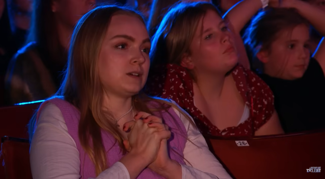 Ted Hill's friend, Amy, during his audition on "Britain's Got Talent" on 28 March 2026. | Source: Instagram/Britain's Got Talent