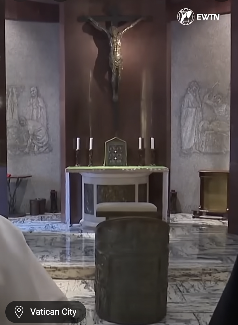 A screenshot of inside the Papal apartment in the Apostolic Palace from a video dated May 12, 2025. | Source: YouTube/EWTNcatholictv