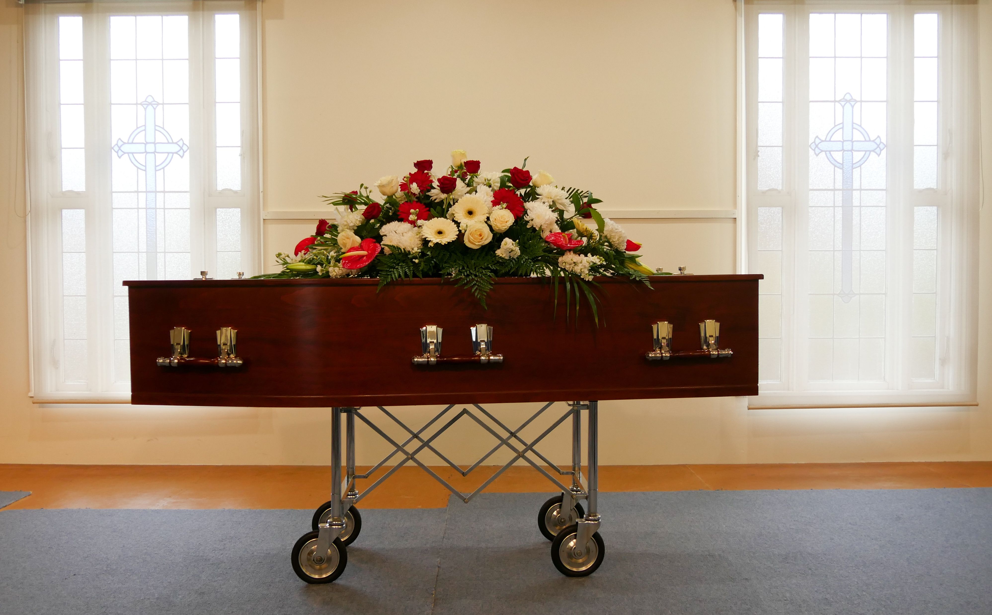 A wooden casket. | Source: Getty Images