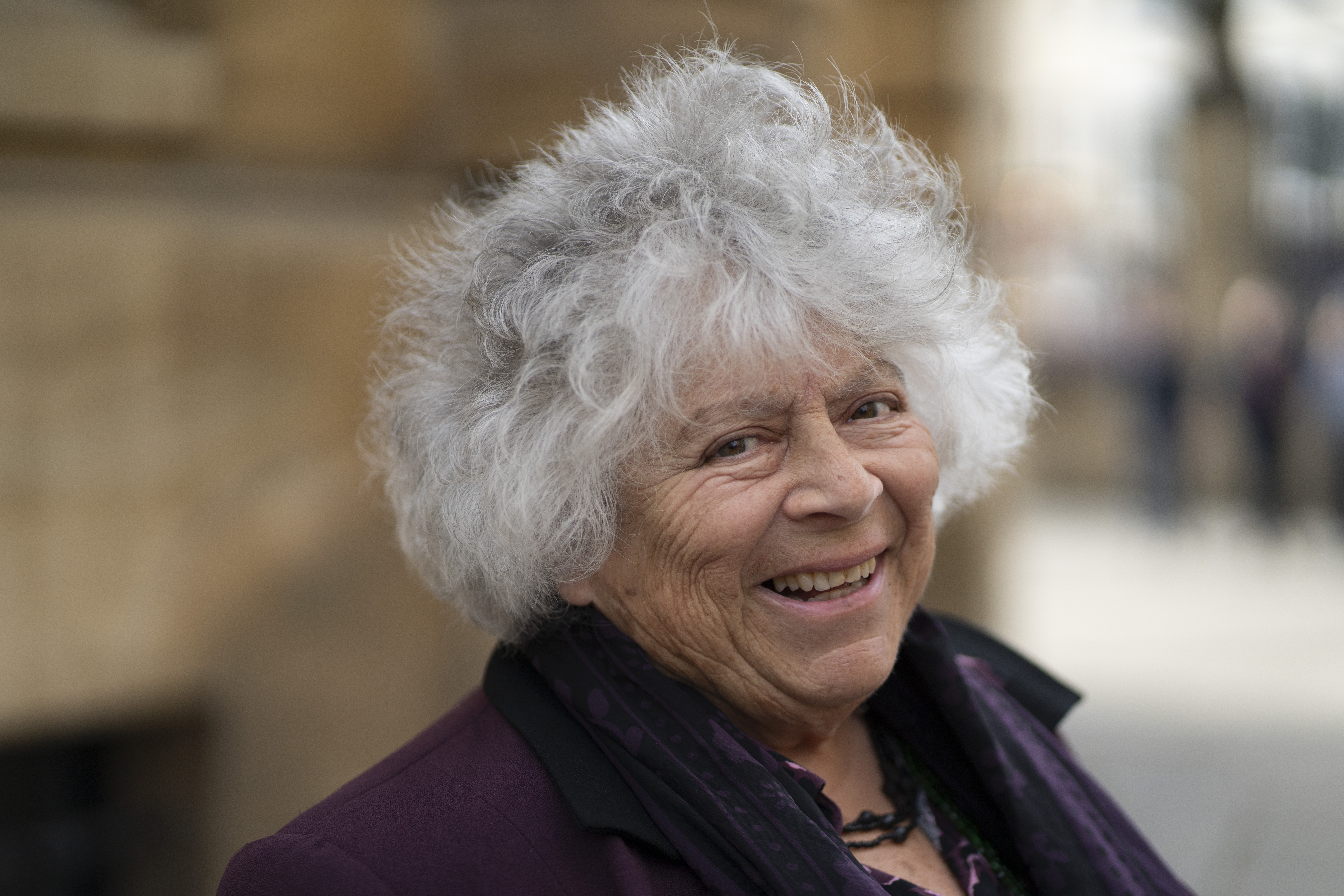 Miriam Margolyes during the Oxford Literary Festival on 29 March 2025 in Oxford, England. | Source: Getty Images
