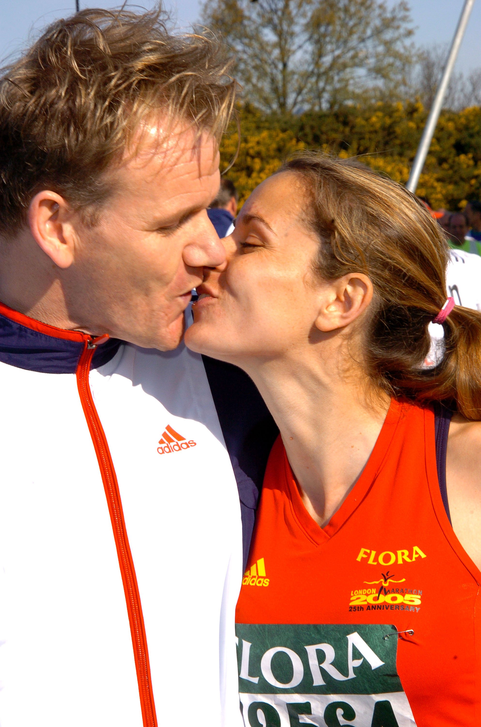 Gordon Ramsay and wife Tana Ramsay during 2005 Flora London Marathon at The Mall in London, Great Britain. | Source: Getty Images