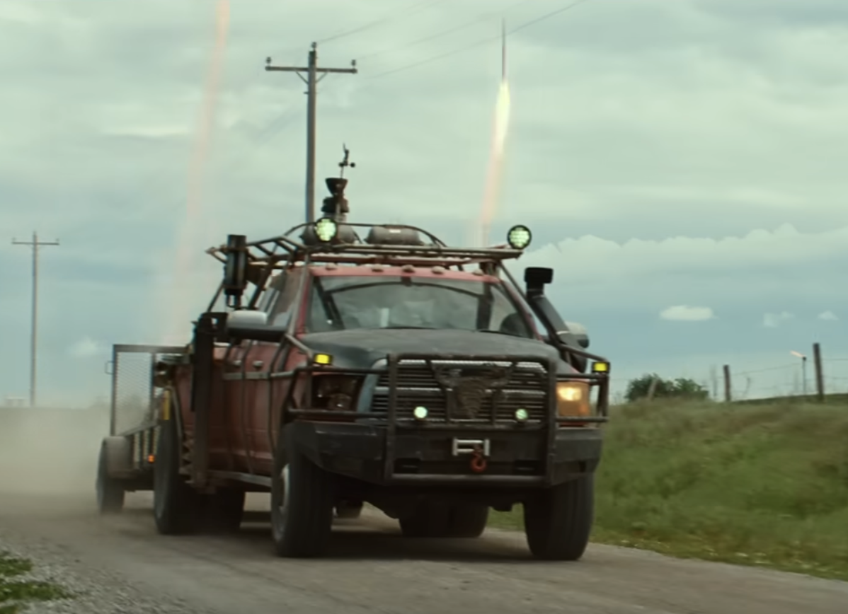 A storm chaser truck in "Twisters" on May 8, 2024 | Source: YouTube/Universal Pictures