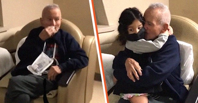 Jesse Bocanegra [left]; Jesse Bocanegra and his great-granddaughter Aleida hugging [right].┃Source: facebook.com/DailyMailVideo