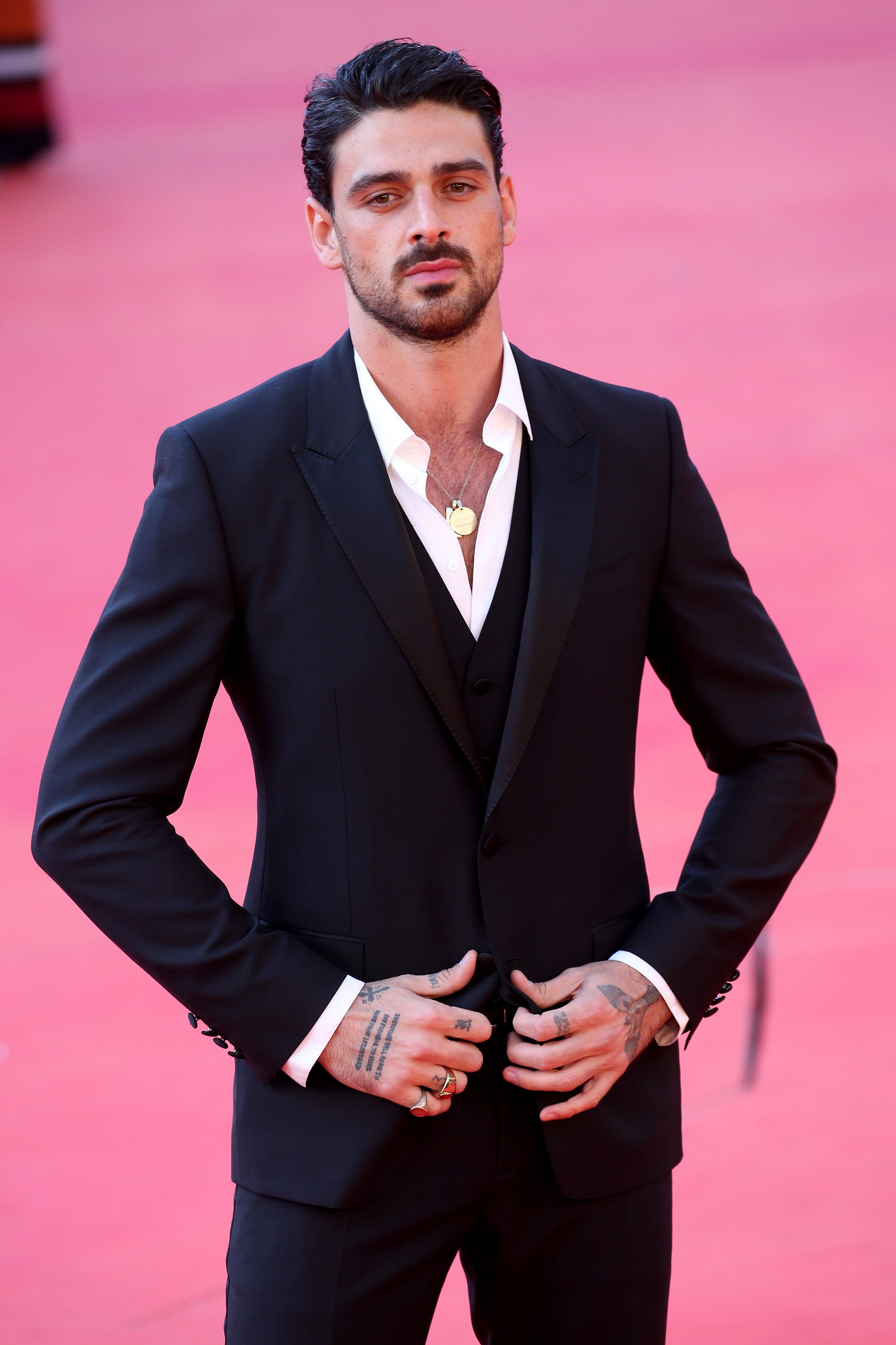 Michele Morrone during the "Bar Giuseppe" red carpet during the 14th Rome Film Festival on October 18, 2019 in Rome, Italy. | Source: Getty Images