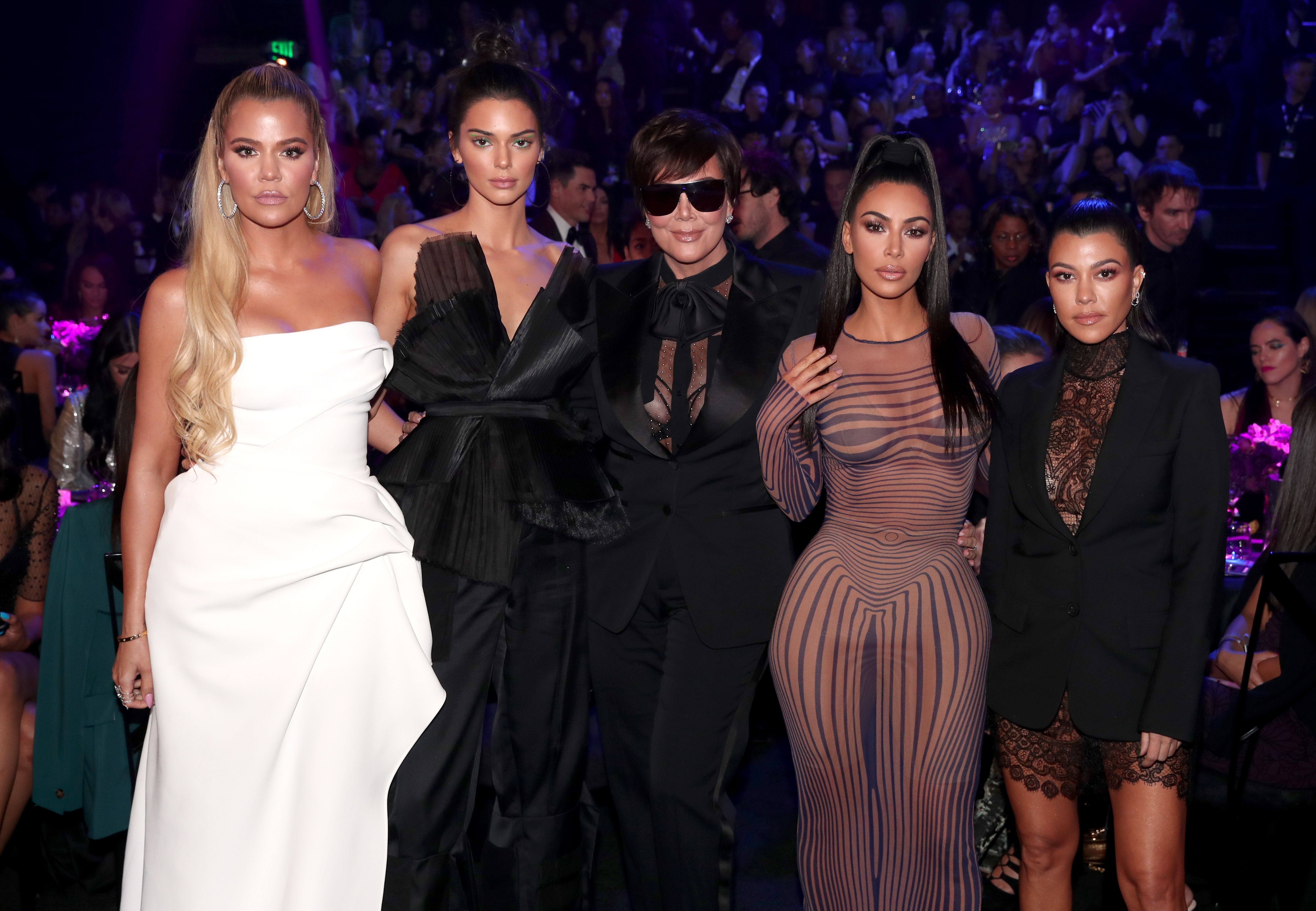 Khloe Kardashian, Kendall Jenner, Kris Jenner, Kim Kardashian and Kourtney Kardashian attend the 2018 E! People's Choice Awards at the Barker Hangar on November 11, 2018. | Source: Getty Images