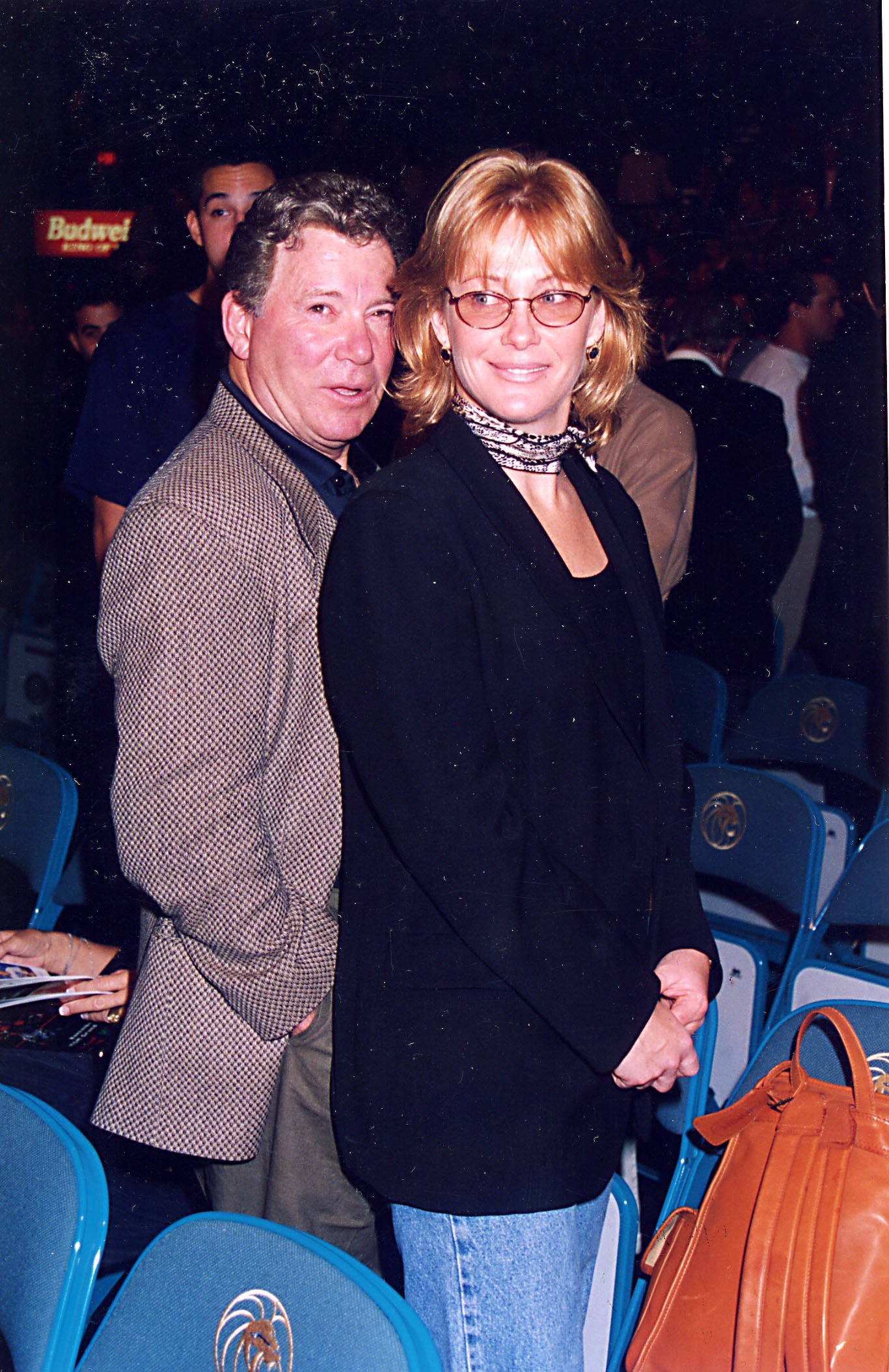 William Shatner and Nerine Kidd at Bruno v Tyson '96, on September 7, 1996. | Source: Getty Images