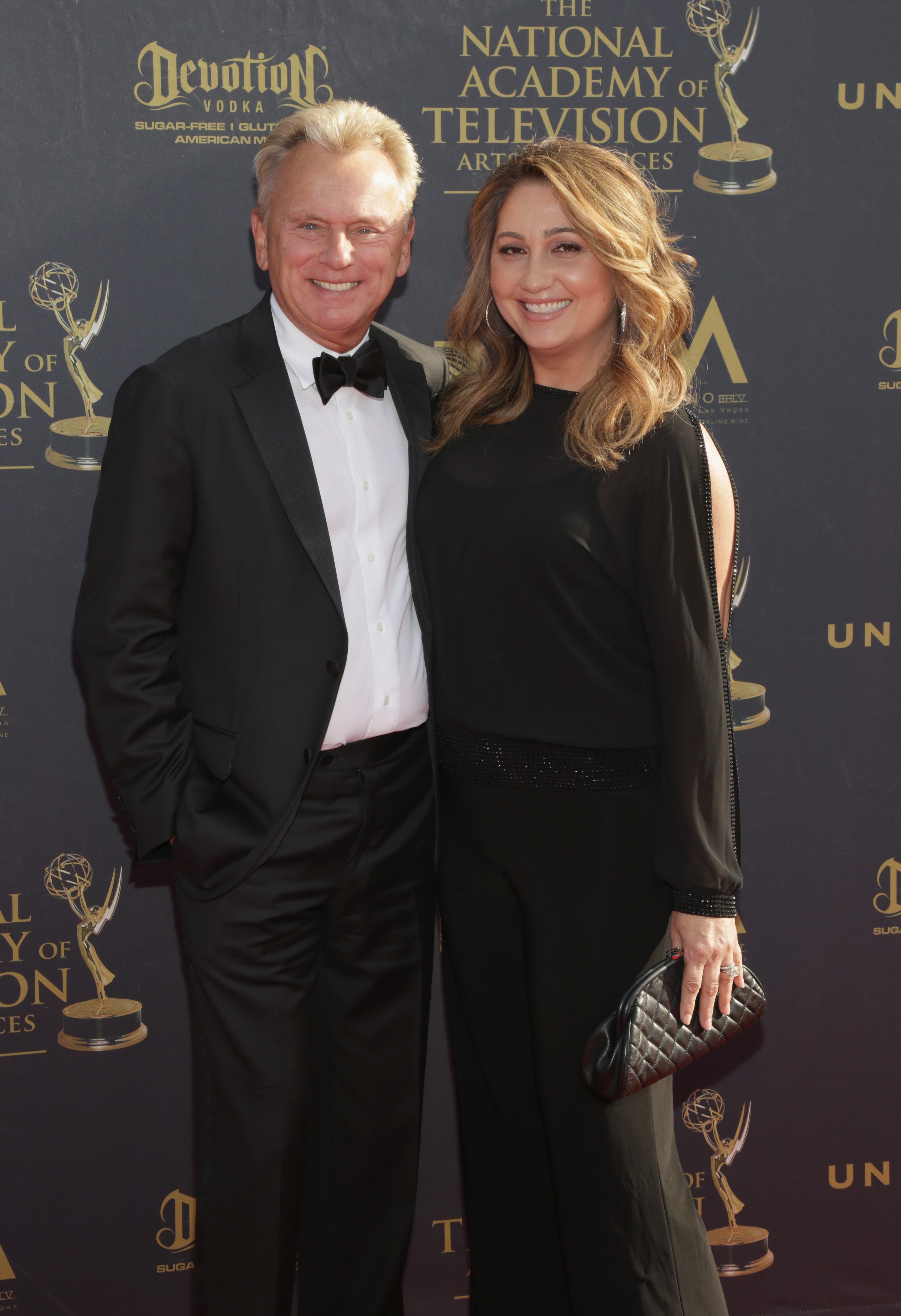 Pat Sajak and Lesly Brown attend the 44th Annual Daytime Creative Arts Emmy Awards - Arrivals at Pasadena Civic Auditorium on April 28, 2017, in Pasadena, California. | Source: Getty Images