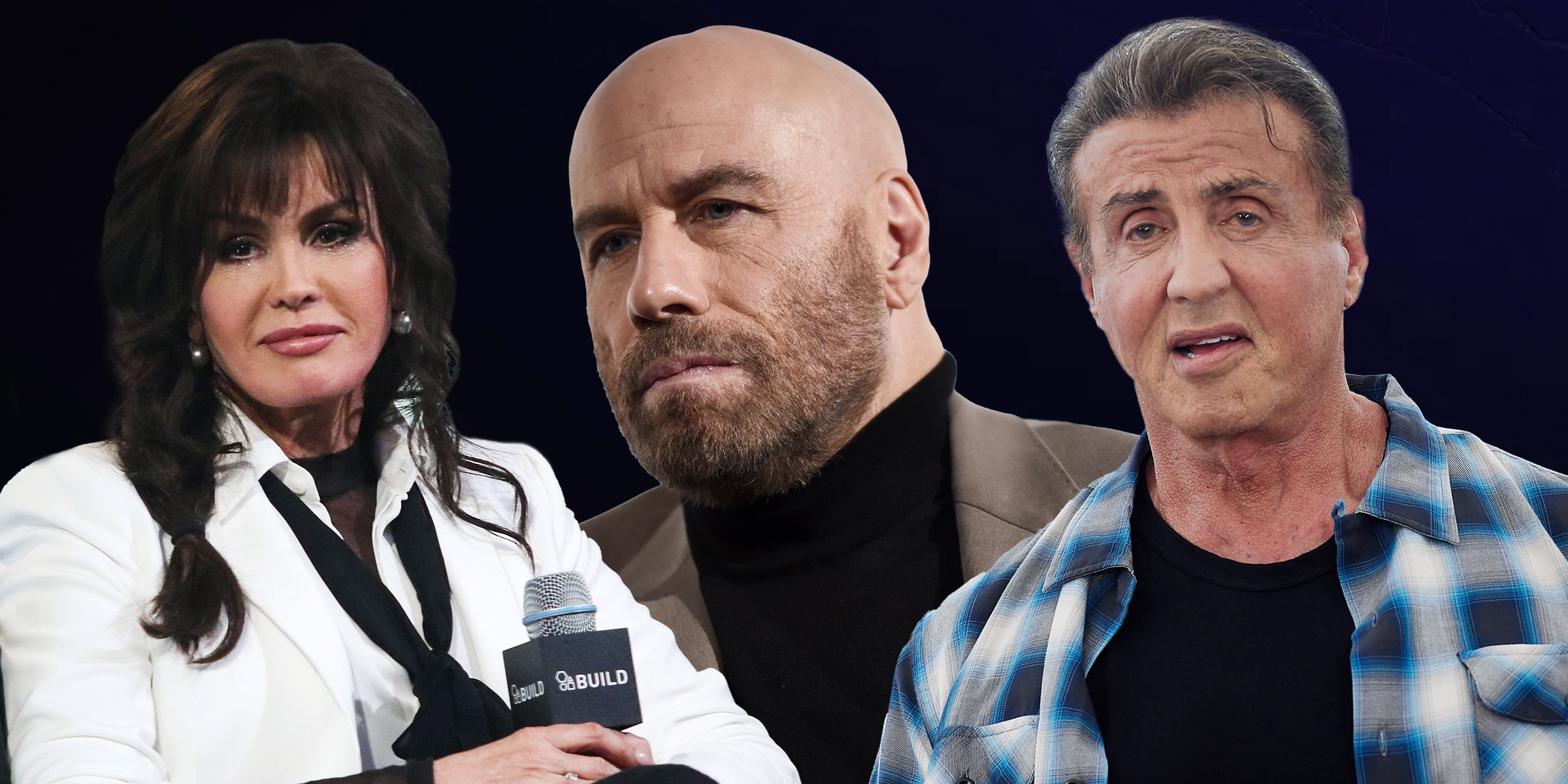 Marie Osmond | John Travolta | Sylvester Stallone | Source: Getty Images