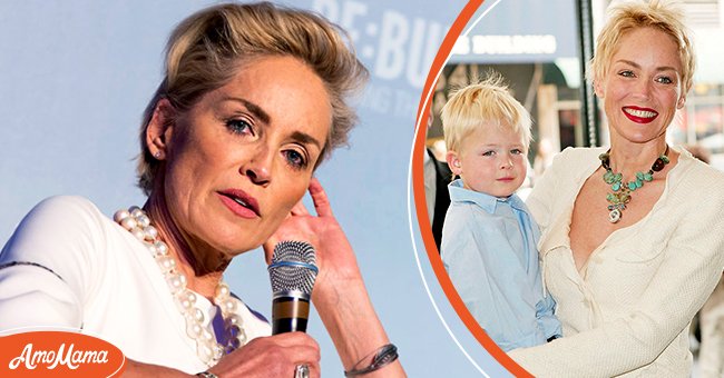 Sharon Stone attending a public meeting. Milan, Italy. 11th September 2015 [left]. Sharon Stone and her son Roan Bronstein arrive at the Concerned Parents For AIDS Research Spring Luncheon at The Mandarin Oriental Hotel on April 22, 2004 [right] | Photo: Getty Images