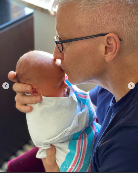 Anderson Cooper gently kissing Wyatt Maisani-Cooper's forehead. | Source: Instagram/andersoncooper