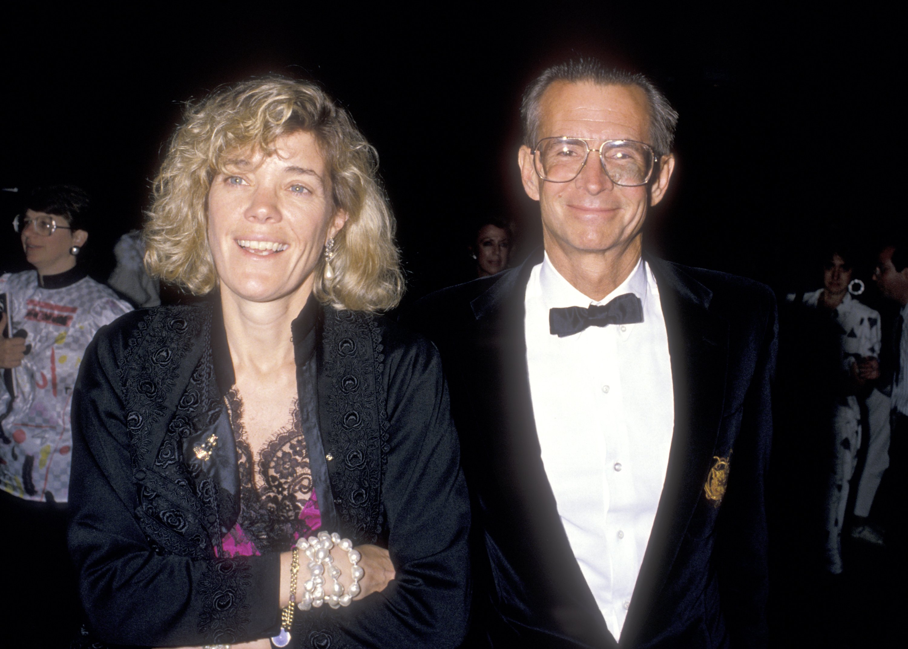 Anthony Perkins and his wife Berry Berenson attend "The Phantom of the Opera" Opening Night Performance on May 31, 1989 at Ahmanson Theatre, Los Angeles Music Center in Los Angeles, California | Photo: Getty Images