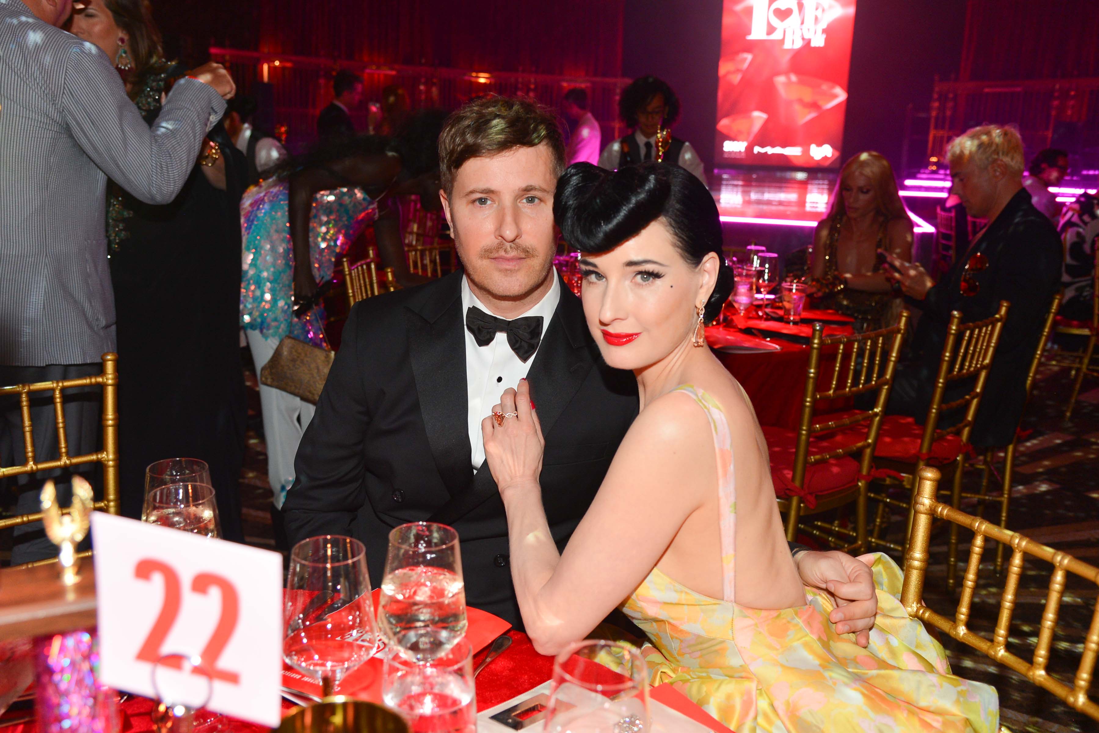 Adam Rajcevich and Dita Von Teese at the LOVE Ball III on June 25, 2019 | Source: Getty Images
