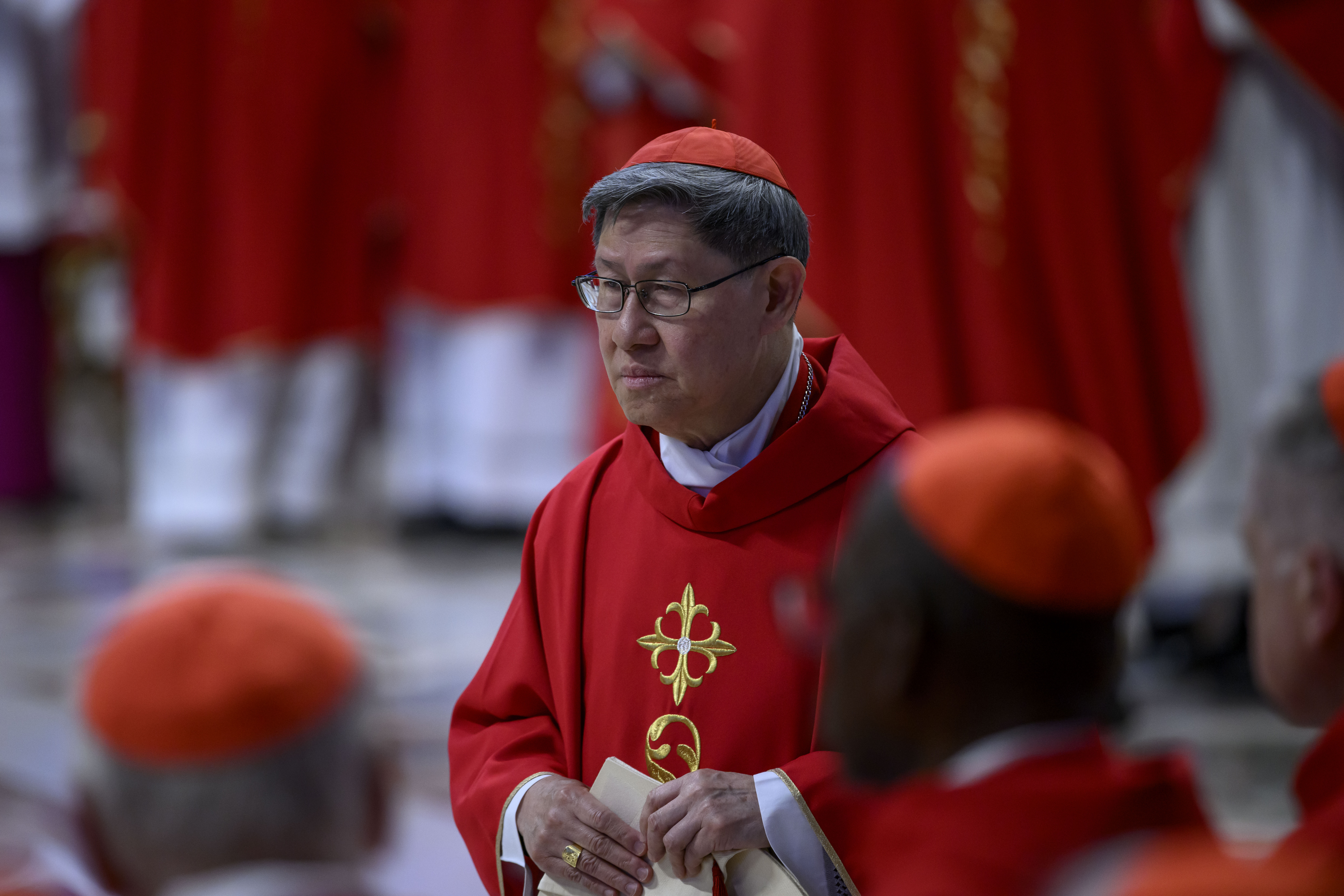 Cardinal Luis Antonio Gokim Tagle at the fifth Novemdiales mass held for the late Pope Francis on April 30, 2025, in Rome, Italy | Source: Getty Images