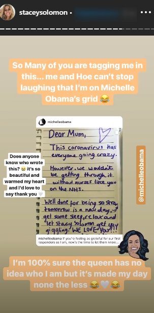 A photo posted on Stacey Solomon's Instagram story | Photo: Instagram / staceysolomon