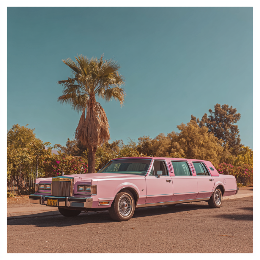 A pink limousine | Source: Midjourney