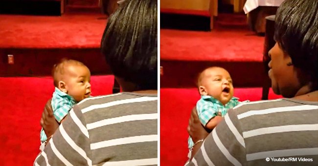 Adorable video of baby attempting to singing along with mom in church still touches people's hearts