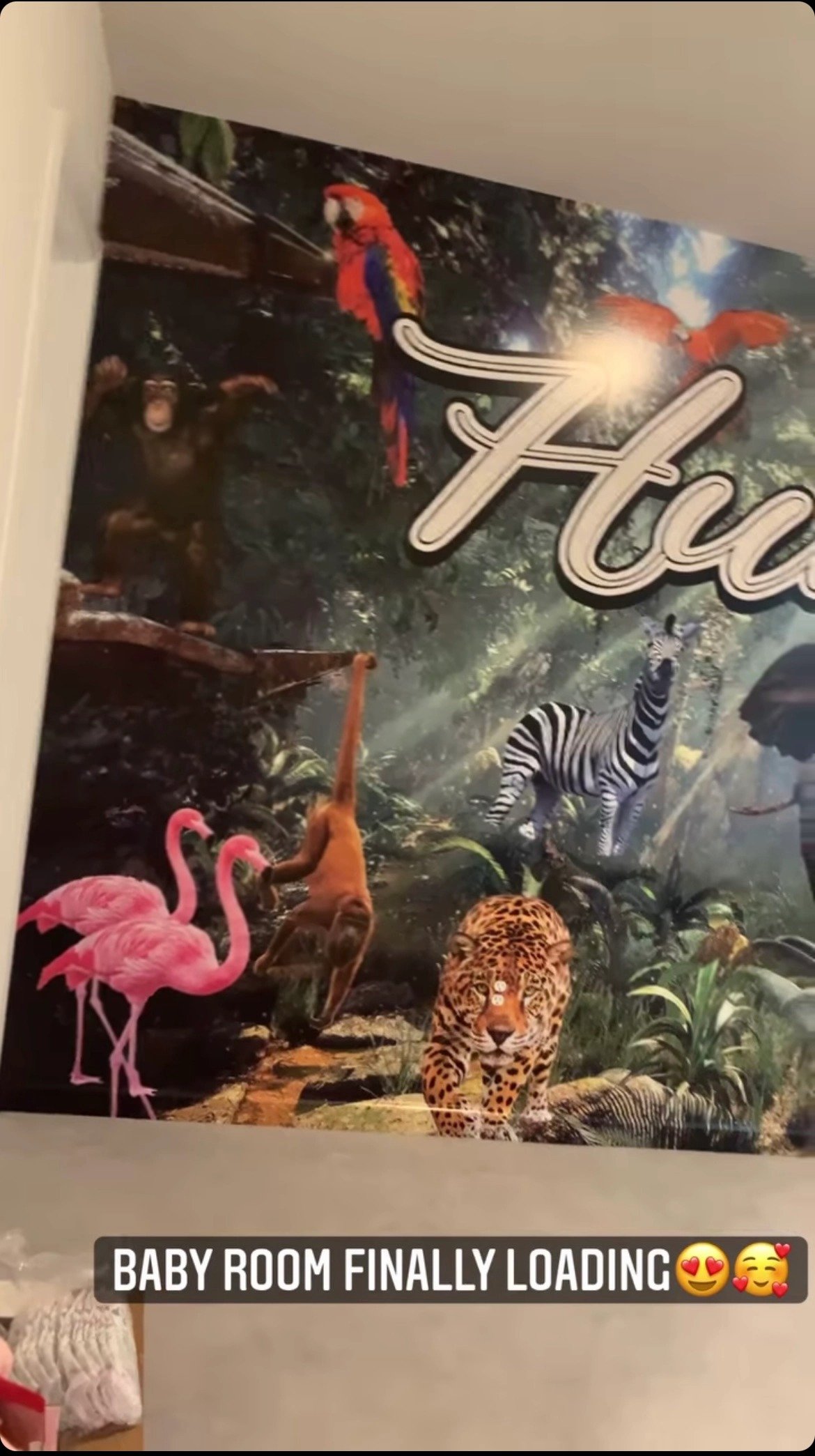  Zonnique Pullins showing fans her daughter's jungle-themed nursery room on Instagram Story. | Photo: instagram.com/zonniquejailee