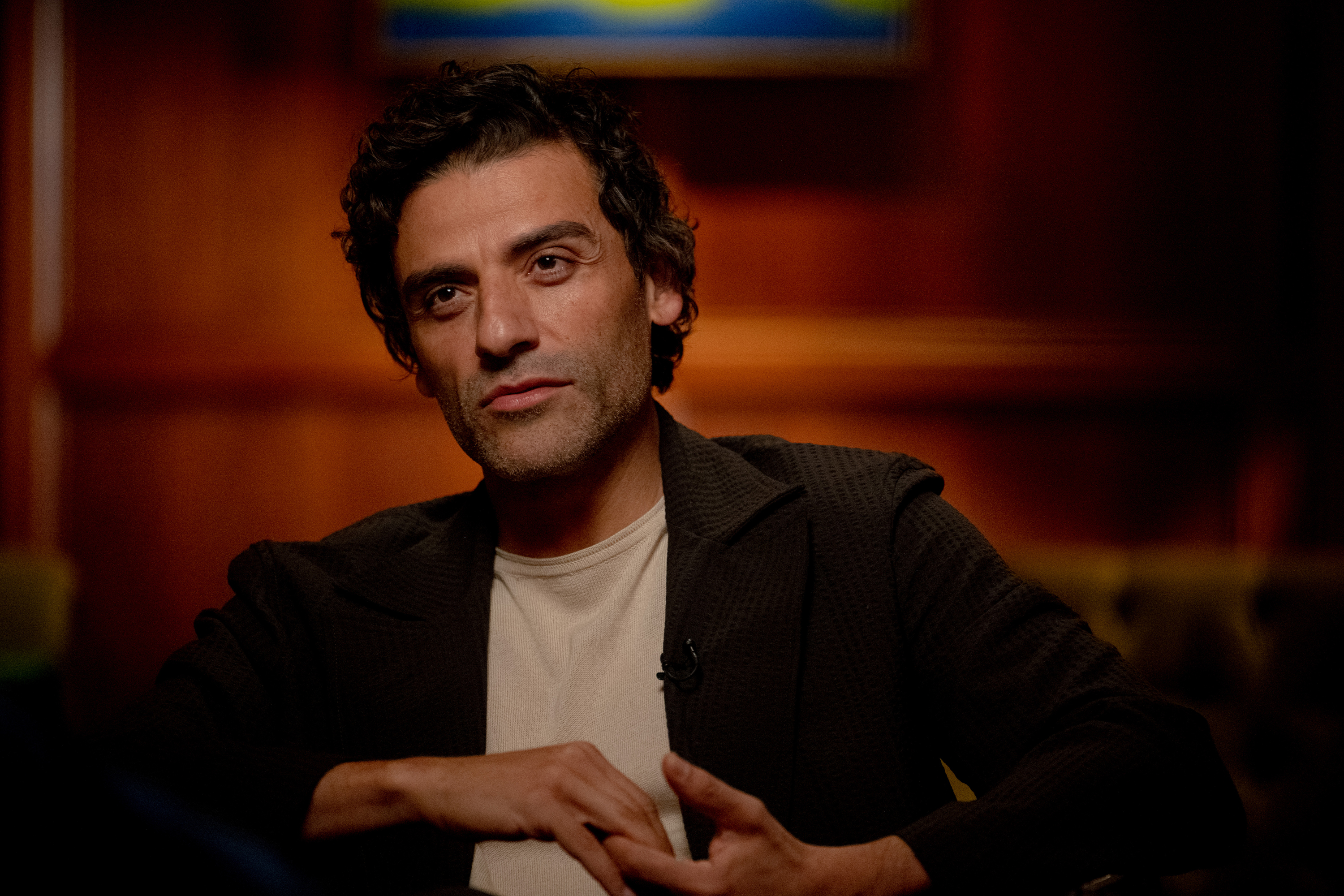 Oscar Isaac is pictured during his appearance on Sunday TODAY with Willie Geist on May 21, 2023. | Source: Getty Images