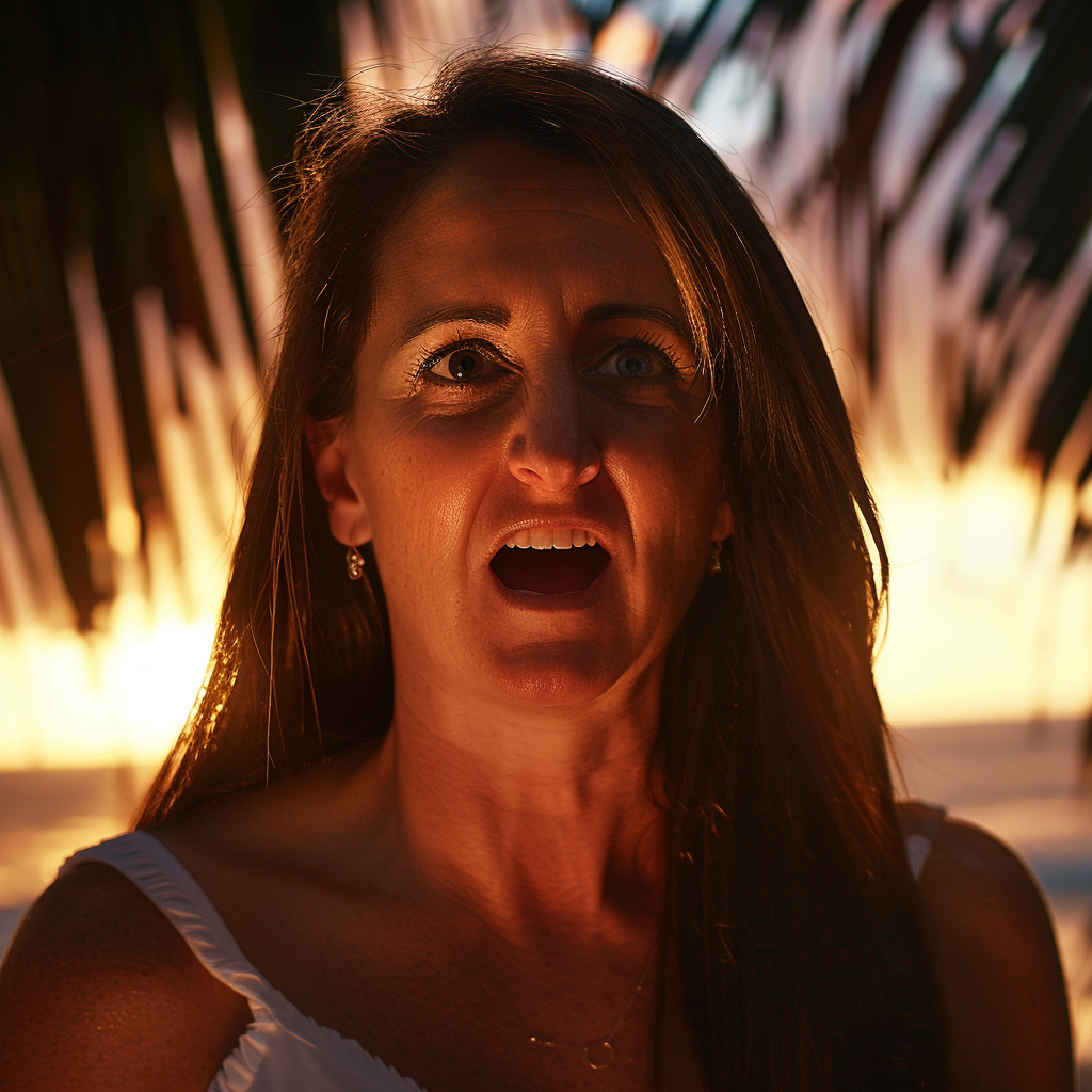 A startled woman gaping in shock | Source: Midjourney