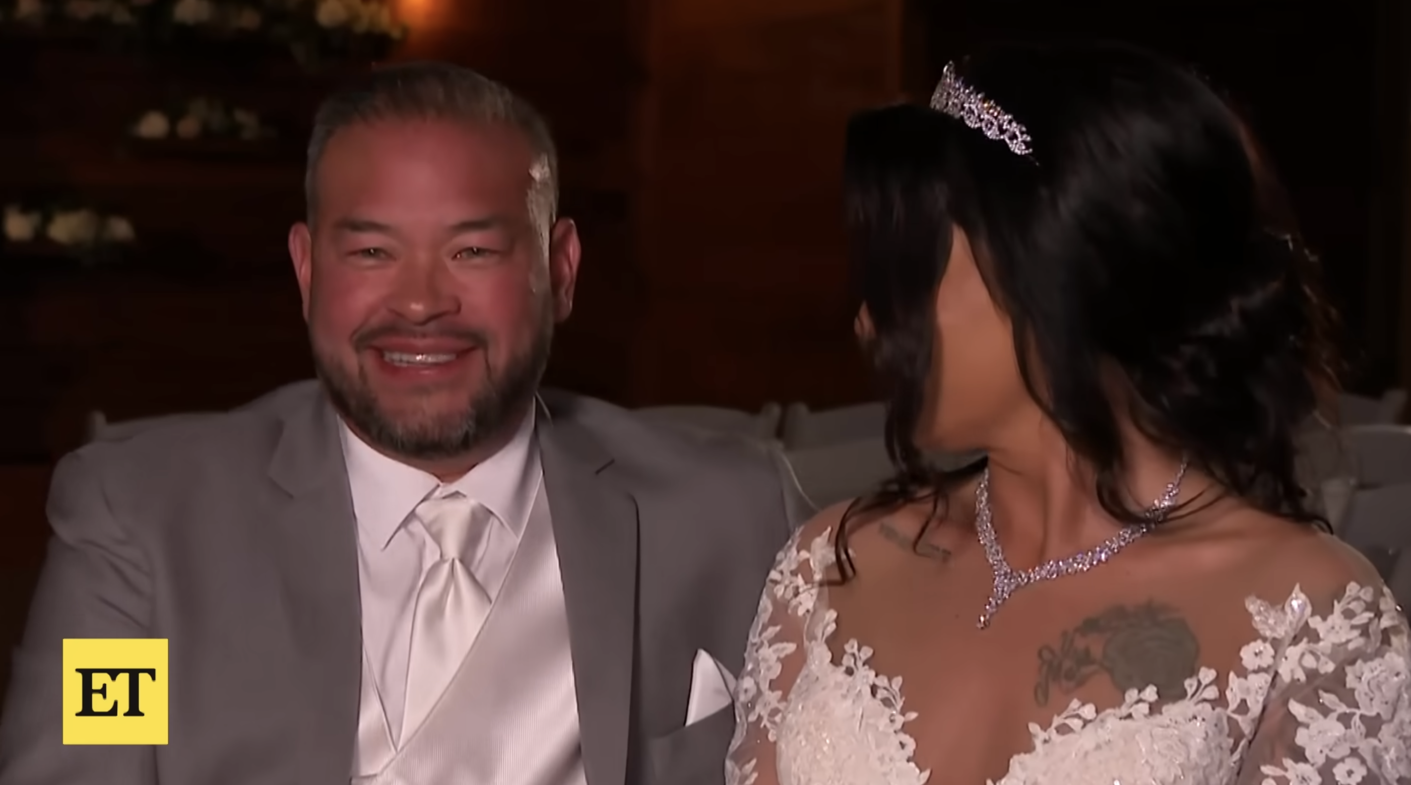 Jon Gosselin and Stephanie Lebo are seen laughing during their interview, dated November 24, 2025 | Source: YouTube/EntertainmentTonight
