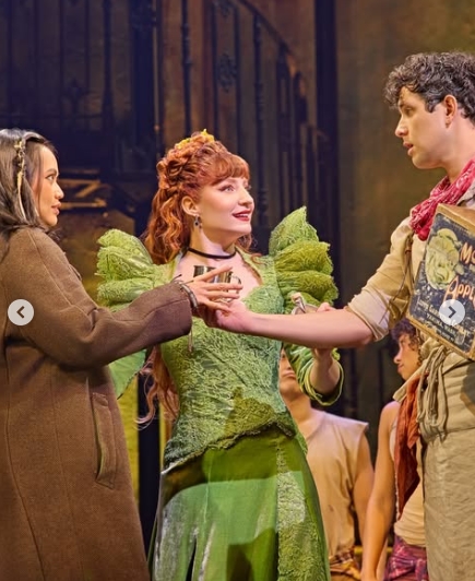 Wearing a green gown, Roberts delivers a vibrant performance as Persephone in "Hadestown." The striking image was posted to Instagram on January 7, 2025. | Source: Instagram/lilcola