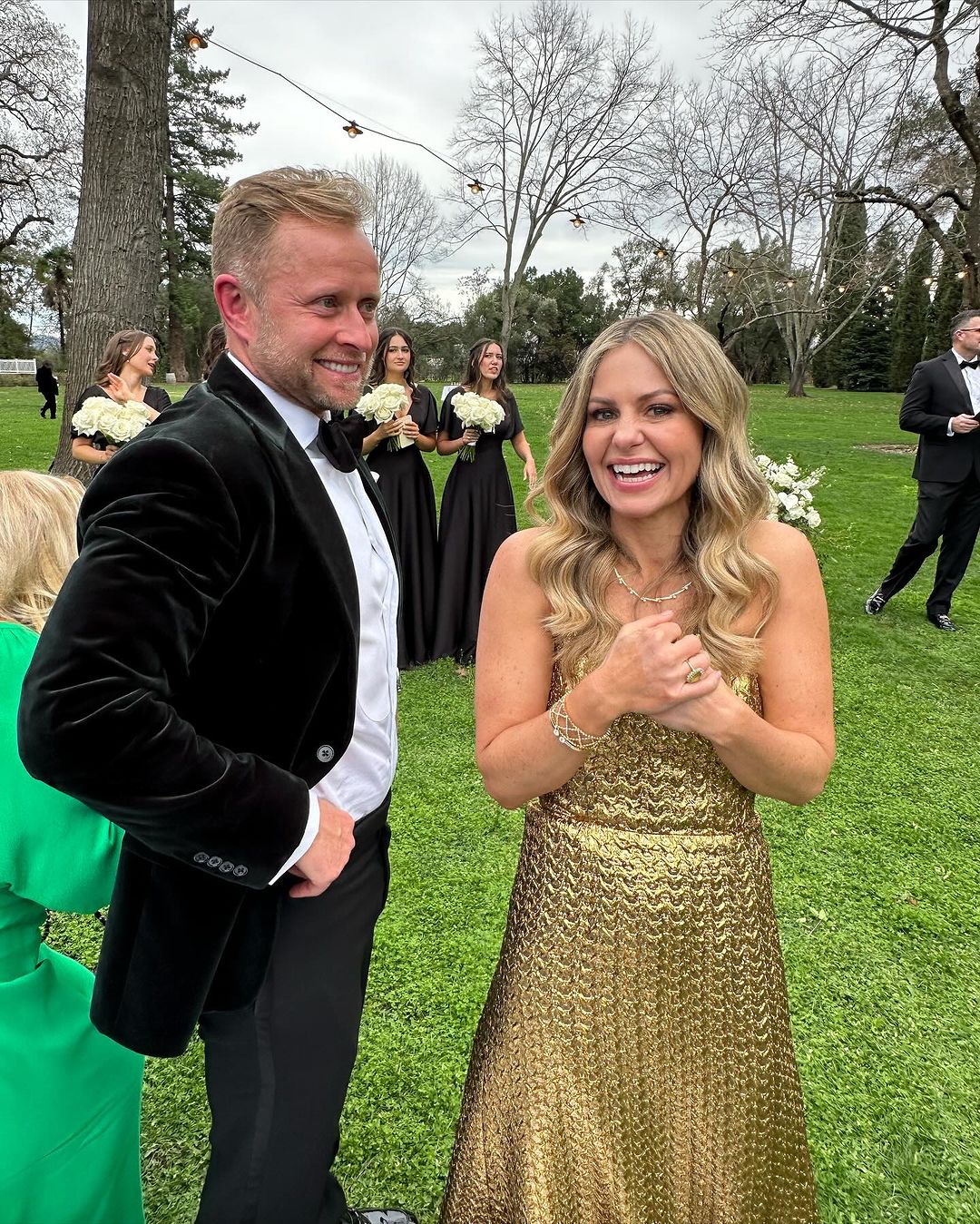 Candace Cameron Bure and her husband Valeri Bure during their son Lev's wedding ceremony, dated January 2024 | Source: Instagram/candacecbure