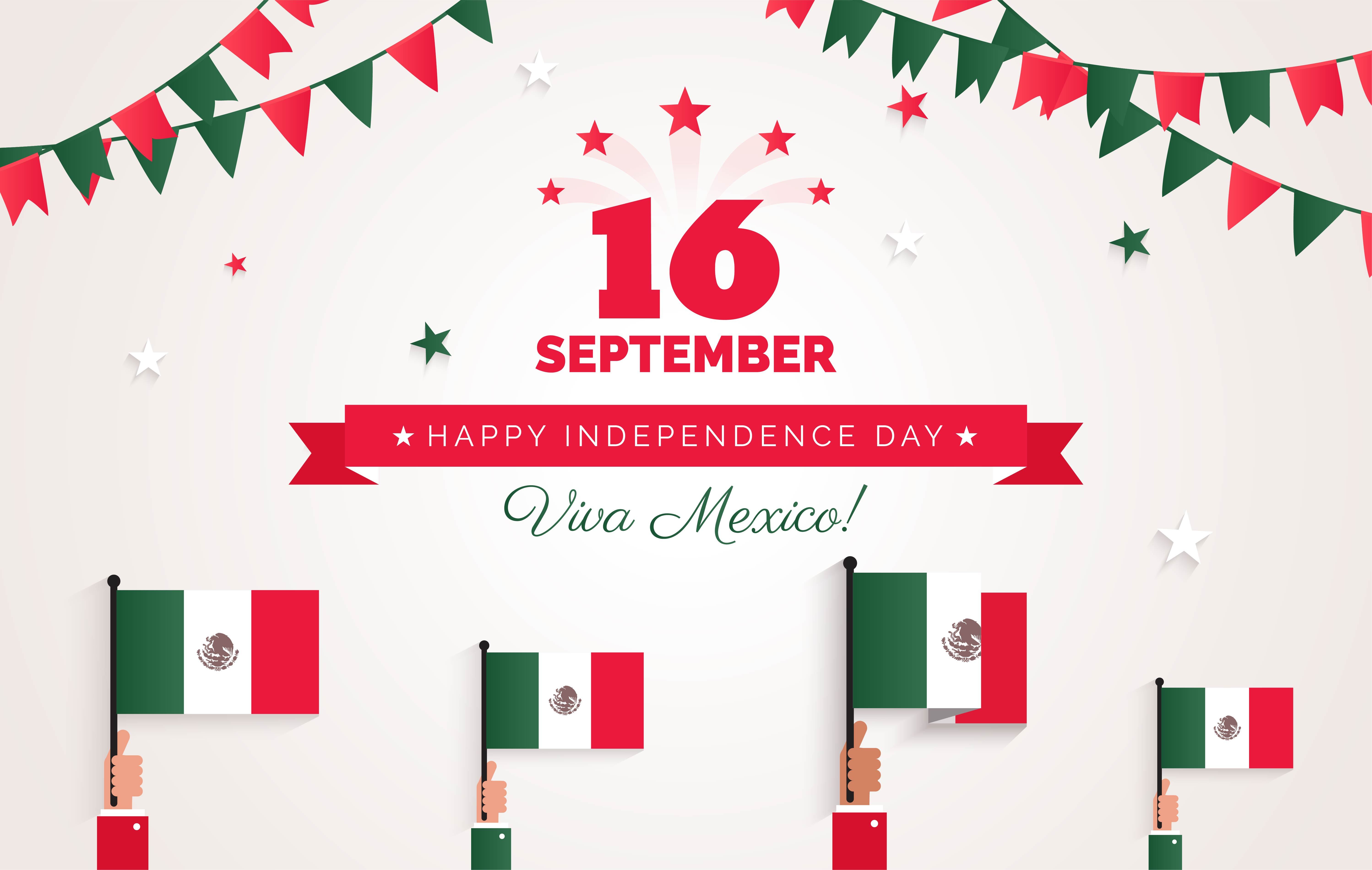 Tarjeta de felicitación de día de la independencia de México. | Fuente: Shutterstock Tarjeta de felicitación de día de la independencia de México. | Fuente: Shutterstock