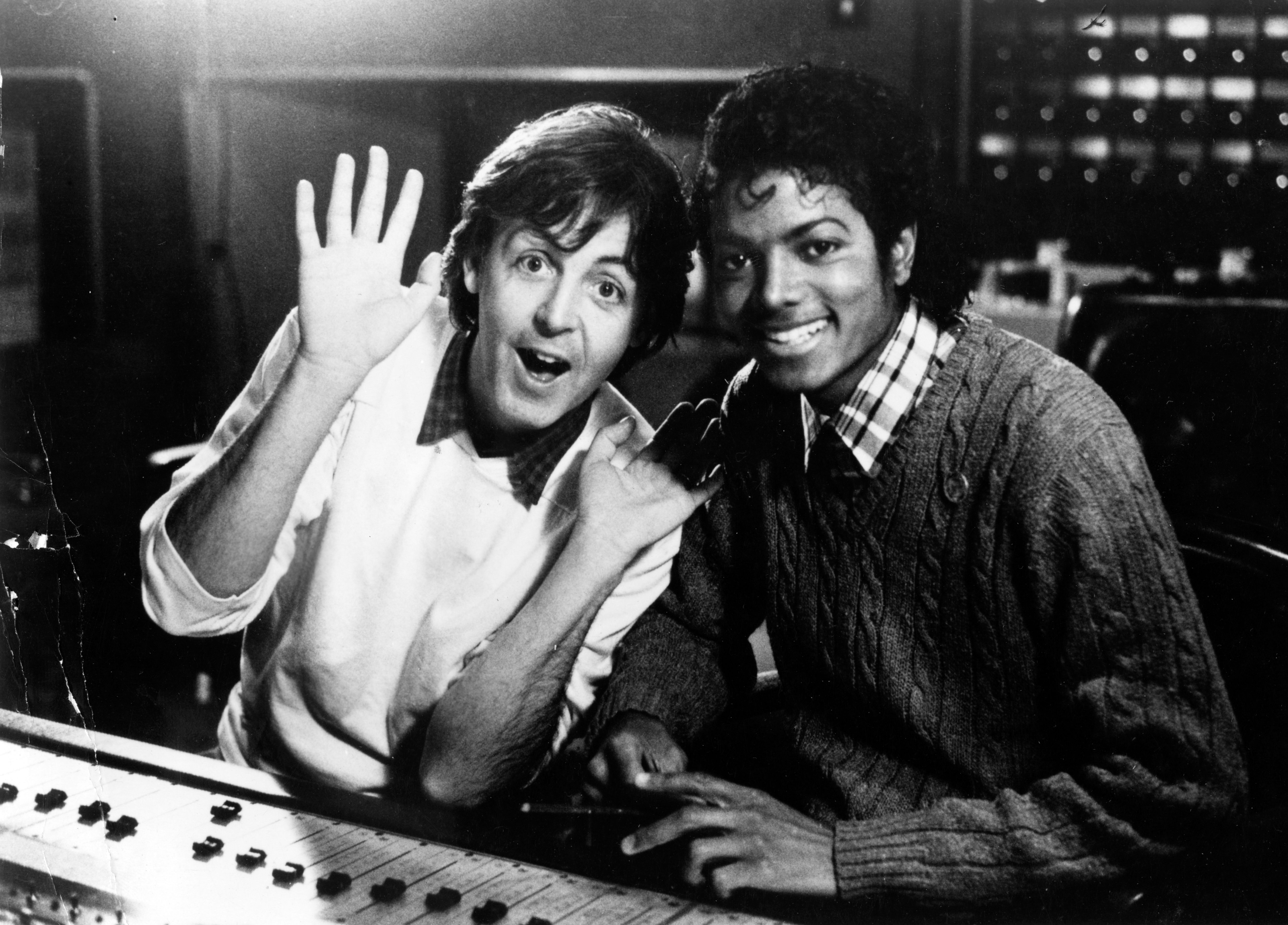 African American musician Michael Jackson and Paul McCartney in the studio, 1980. | Getty Images