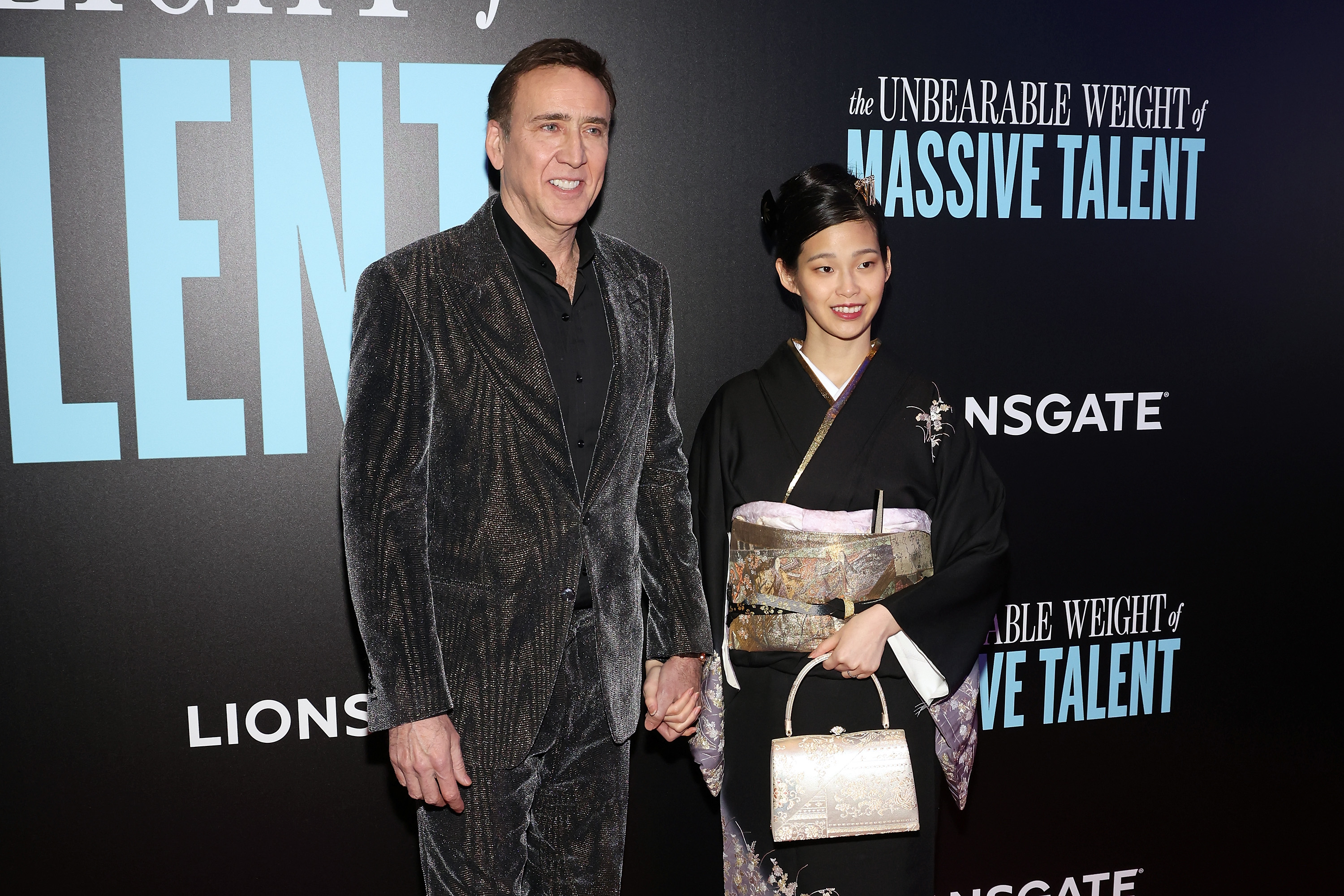 Nicolas Cage and Riko Shibata in New York City on April 10, 2022 | Source: Getty Images