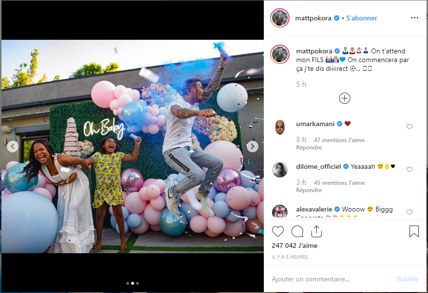 M. Pokora annonce le sexe de son futur bébé | mattpokora - Instagram