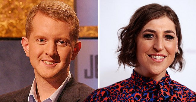 TV host and author Ken Jennings poses in this undated handout photo on "Jeopardy!" (left), and neuroscientist and actress Mayim Bialik arriving at the Saban Community Clinic's 43rd Annual Dinner Gala at The Beverly Hilton Hotel on November 18, 2019 in Beverly Hills, California (right) | Photo: Getty Images