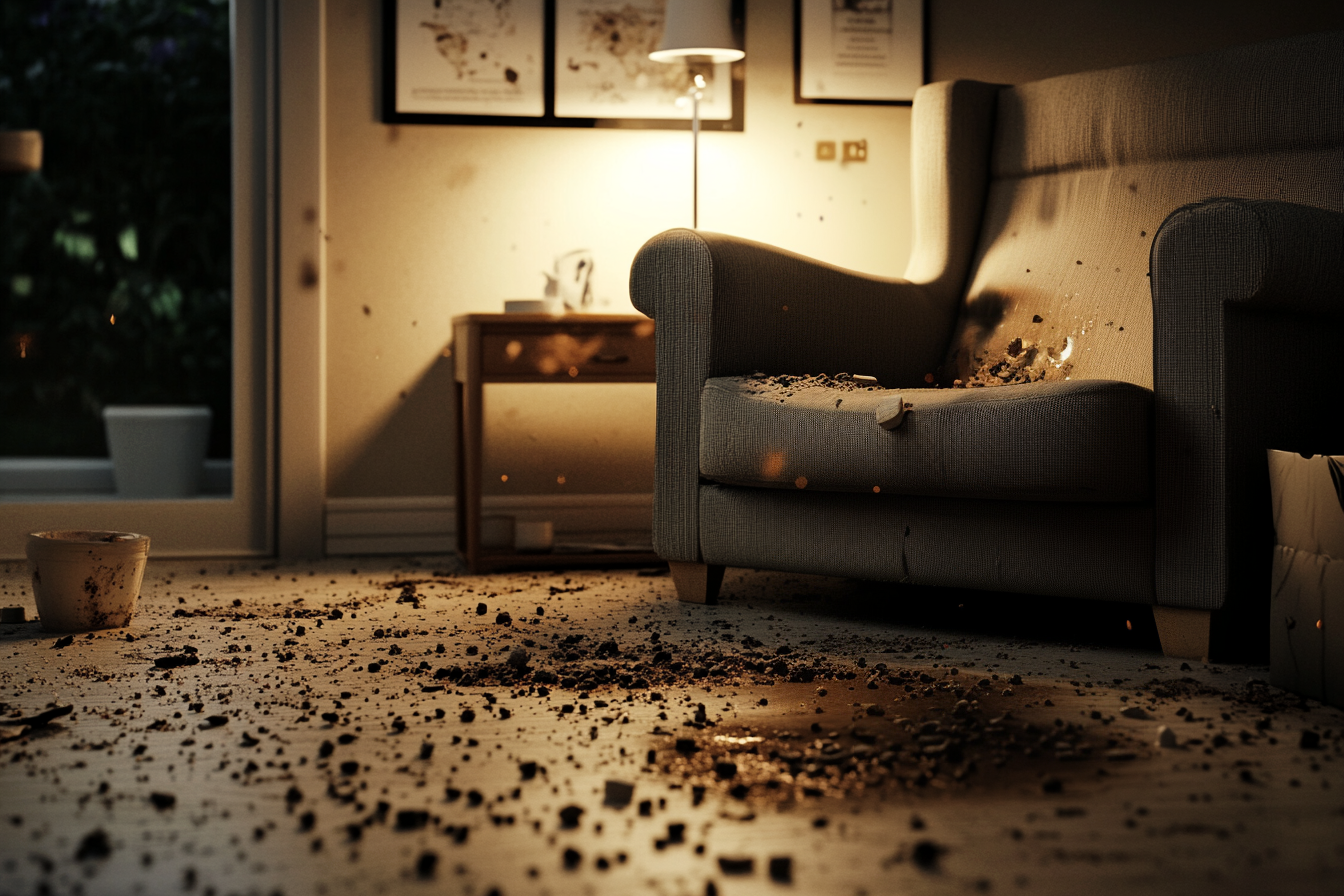 Cat litter and dog waste scattered in a room | Source: Midjourney