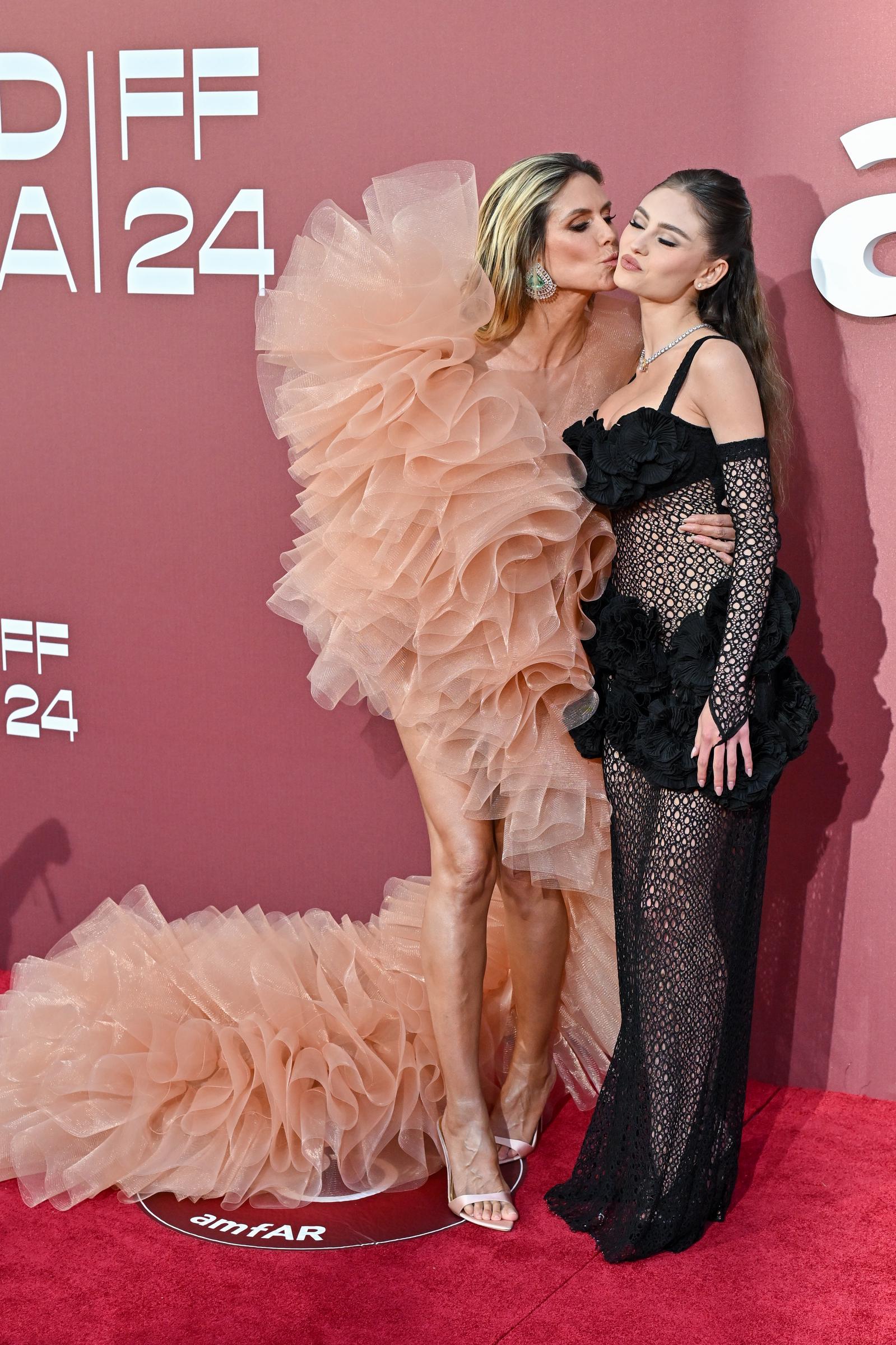 Heidi and Leni Olumi Klum at the amfAR Cannes Gala in France in Cap d'Antibes, France on May 23, 2024 | Source: Getty Images