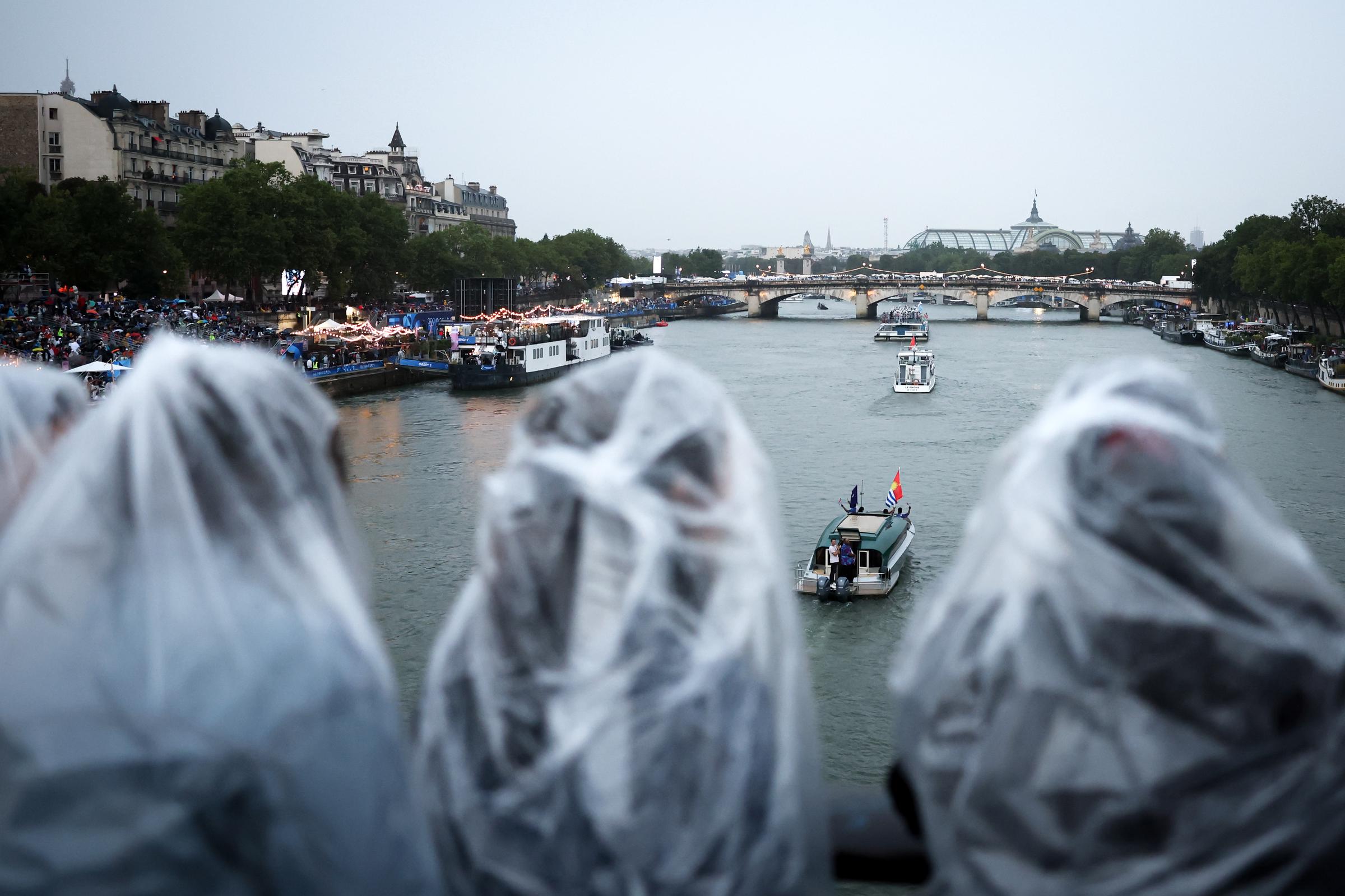 Boats travel down the seine during the Opening Ceremony of the Olympic Games Paris 2024 in Paris, France, on July 26, 2024. | Source: Getty Images