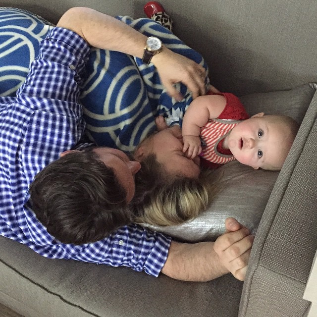 Brandon Blackstock and Kelly Clarkson with their child from a post dated March 29, 2015. | Source: Instagram/kellyclarkson