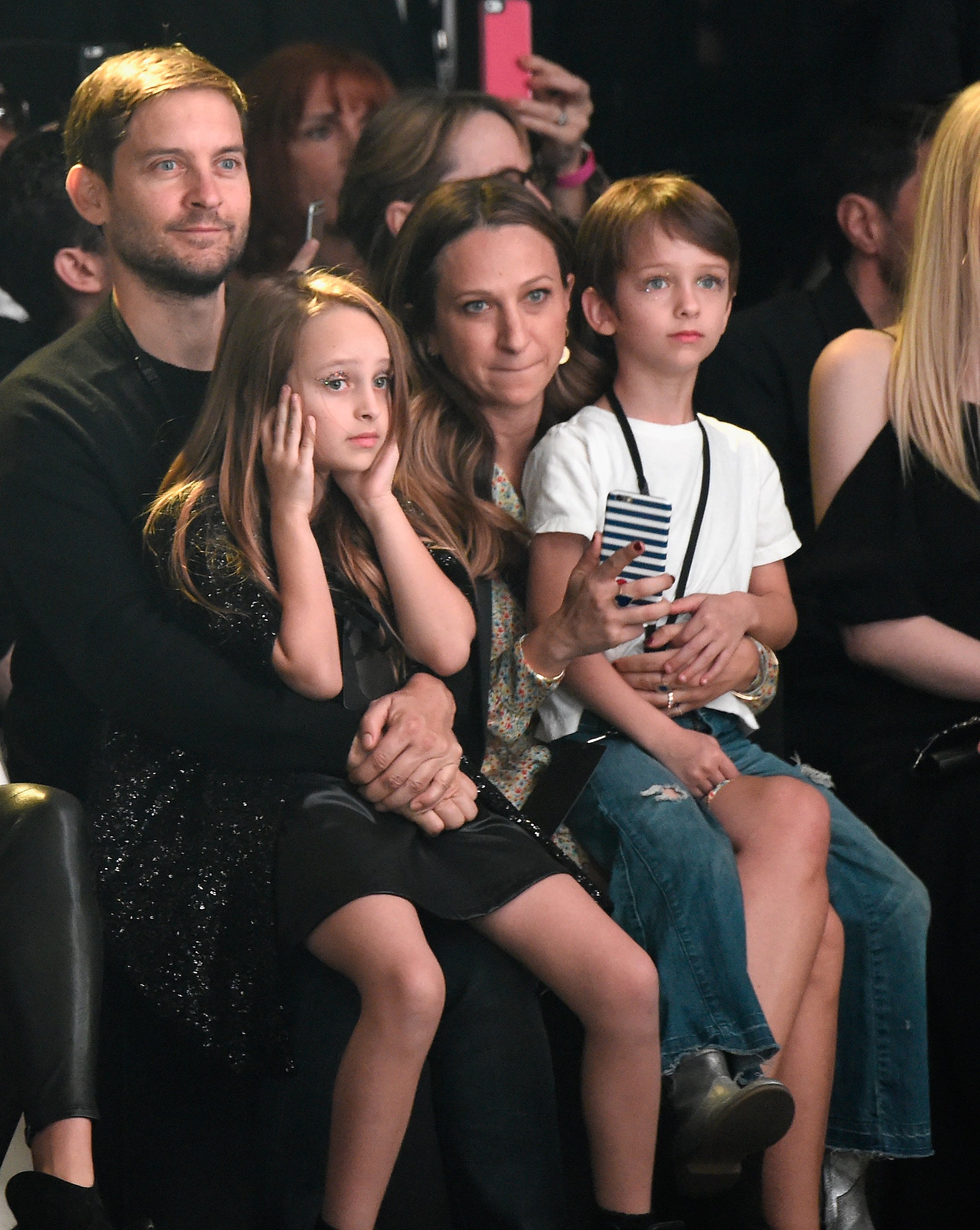 Tobey Maguire, Ruby Maguire, designer Jennifer Meyer, and Otis Tobias Maguire at the Palladium in 2016 in Los Angeles. | Source: Getty Images