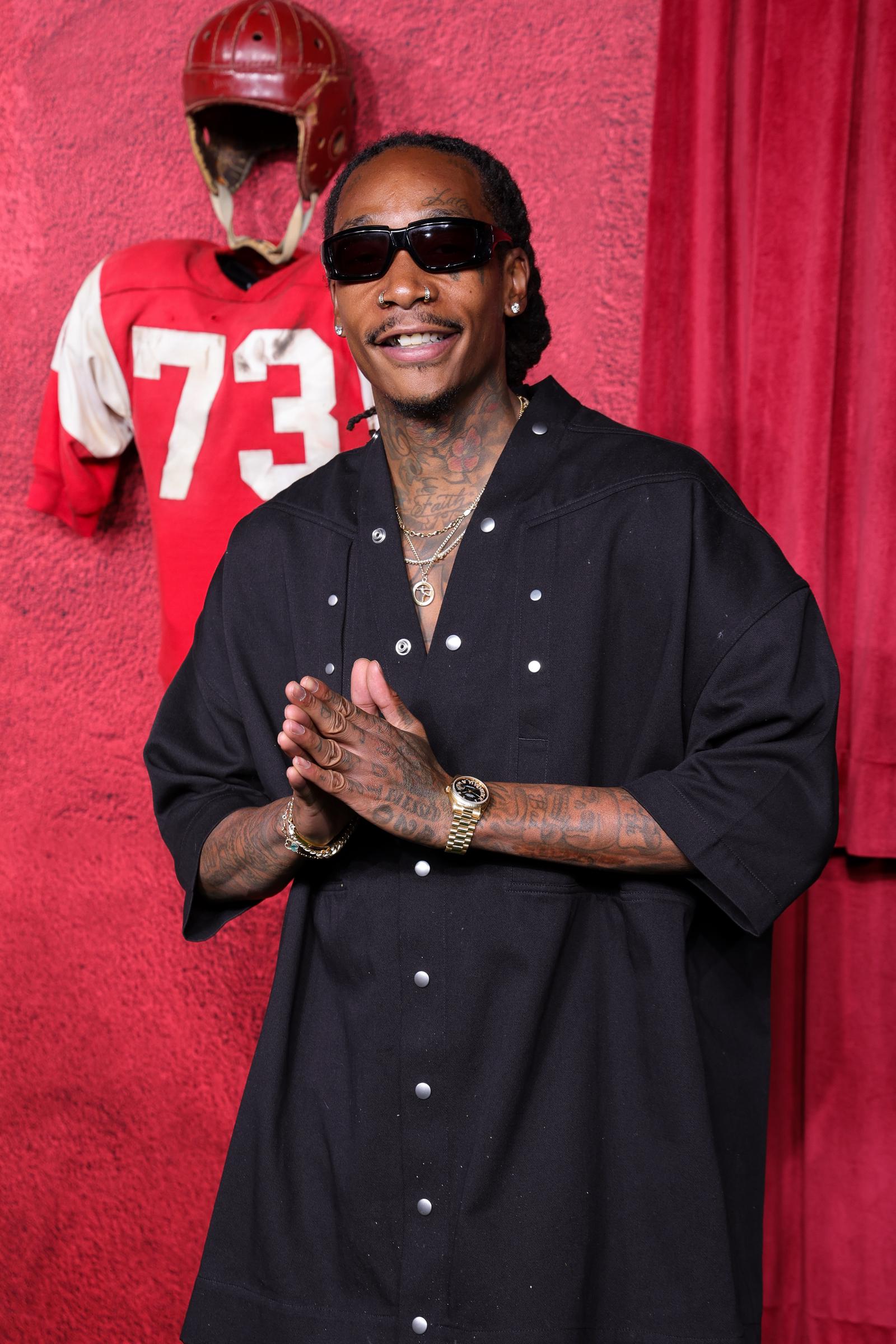 Wiz Khalifa at the premiere of "Him" at TCL Chinese Theatre on September 17, 2025, in Hollywood, California. | Source: Getty Images