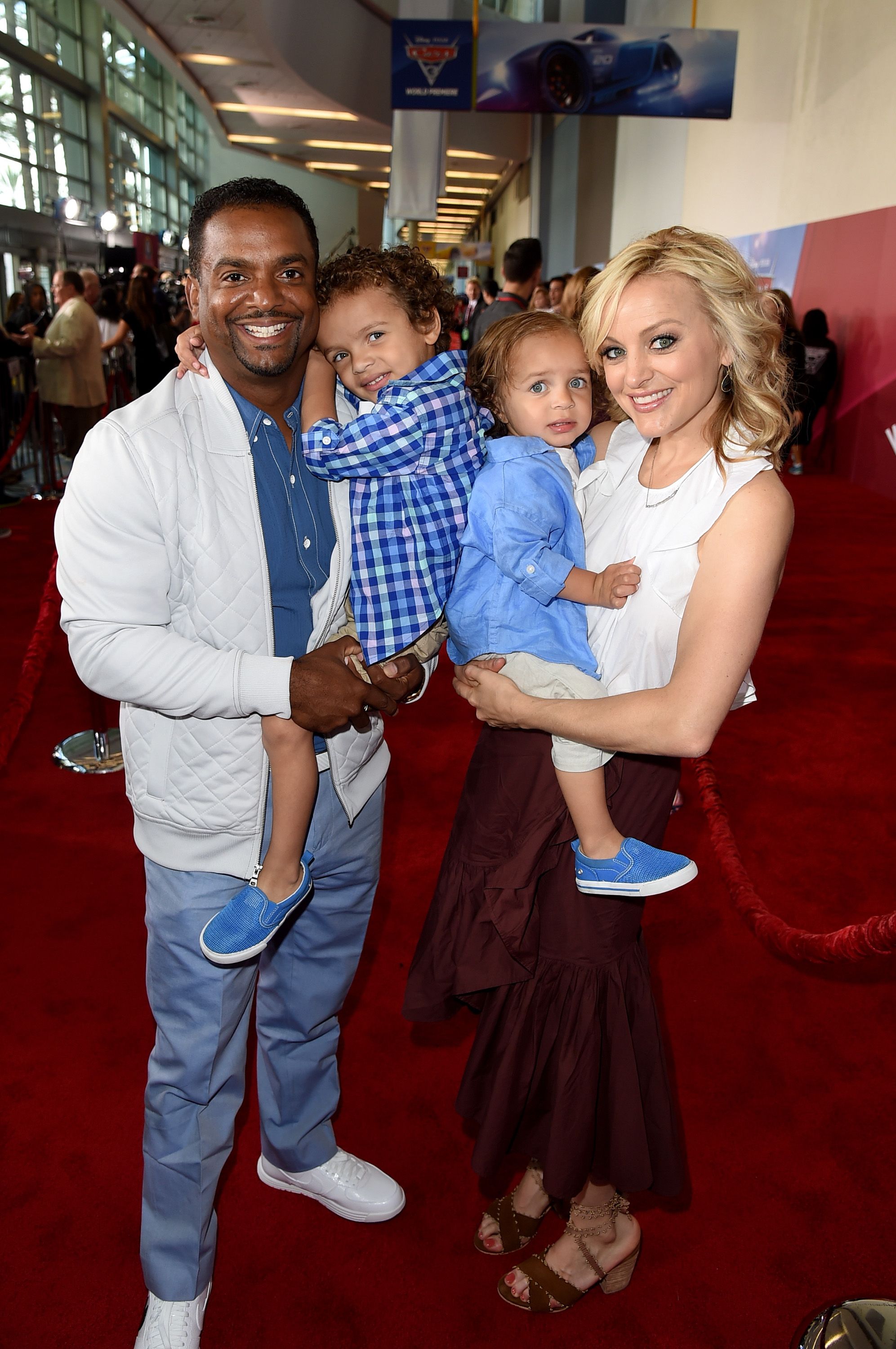 Alfonso Ribeiro, Angela Unkrich and family at the premiere of Disney and Pixar's "Cars 3" at Anaheim Convention Center on June 10, 2017 | Photo: Getty Images