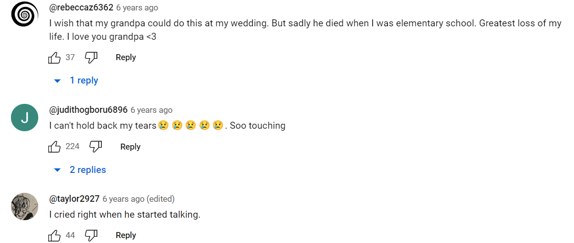 Kommentare zu Brittany und Jordon's Hochzeit | Quelle: Youtube.com/ Inside Edition