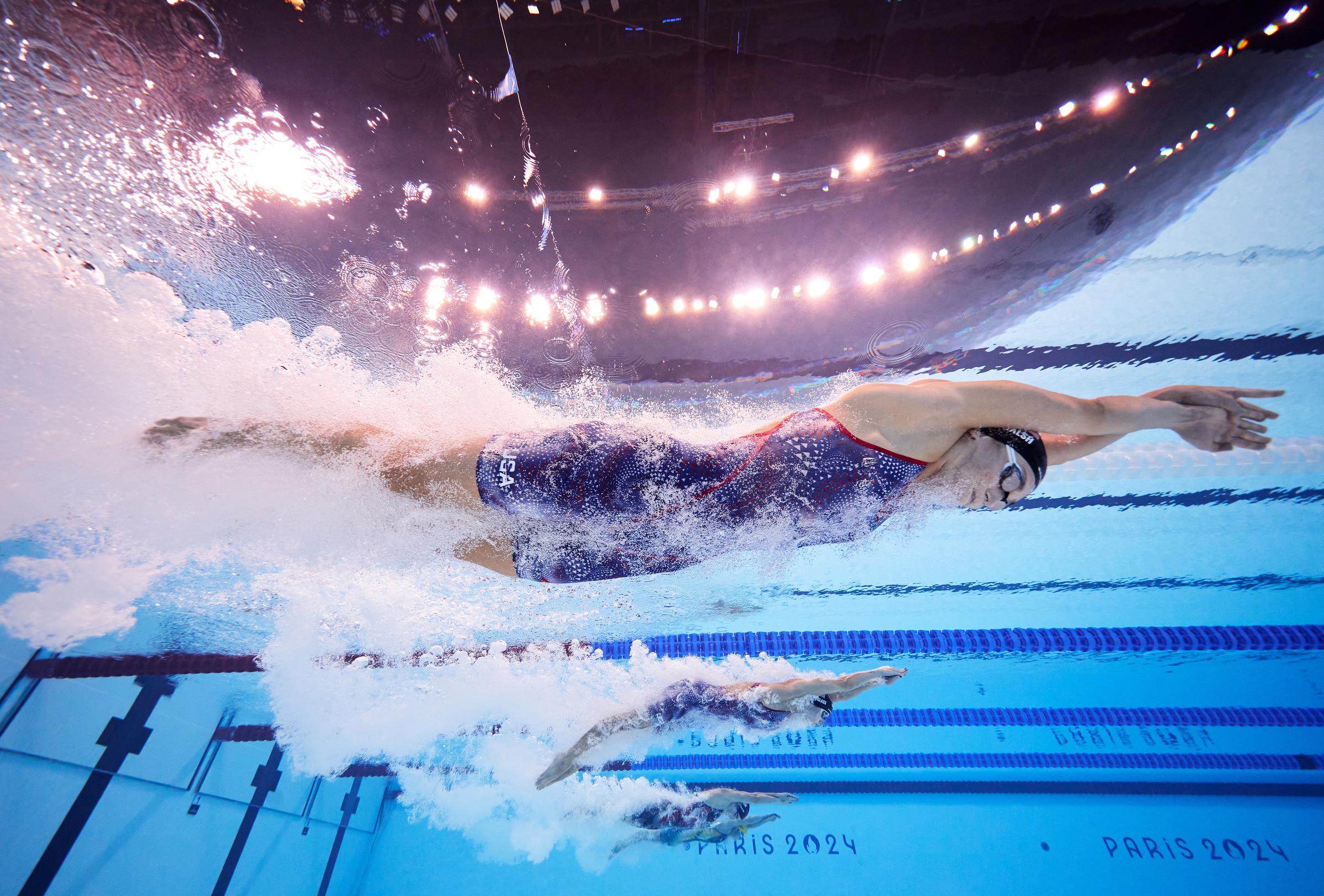 Alex Walsh competing in the Women's 200-meter Individual Medley Final on day eight of the Olympic Games Paris 2024 on August 3, in France. | Source: Getty Images