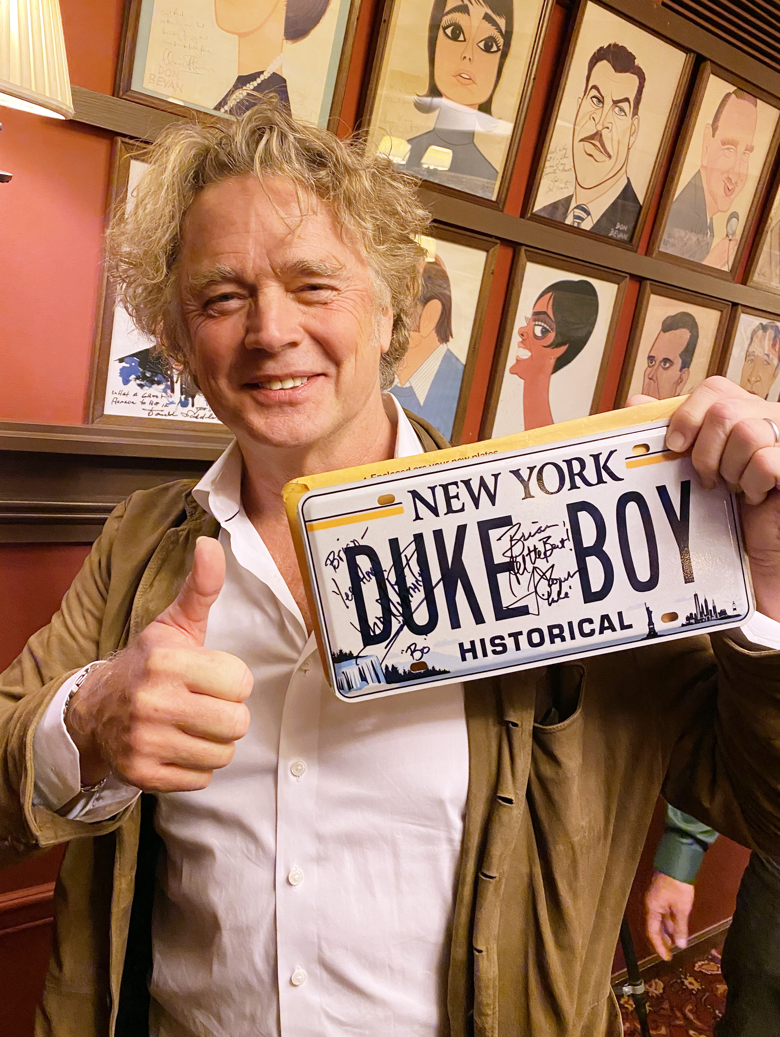 Seven years after Schneider opened up about a difficult period in his life on "Dancing with the Stars," he was back onstage in New York in 2025 with "Perfect Crime." The "DUKE BOY" plate in this photo shows that Bo Duke is still a big part of his public image. | Source: Getty Images