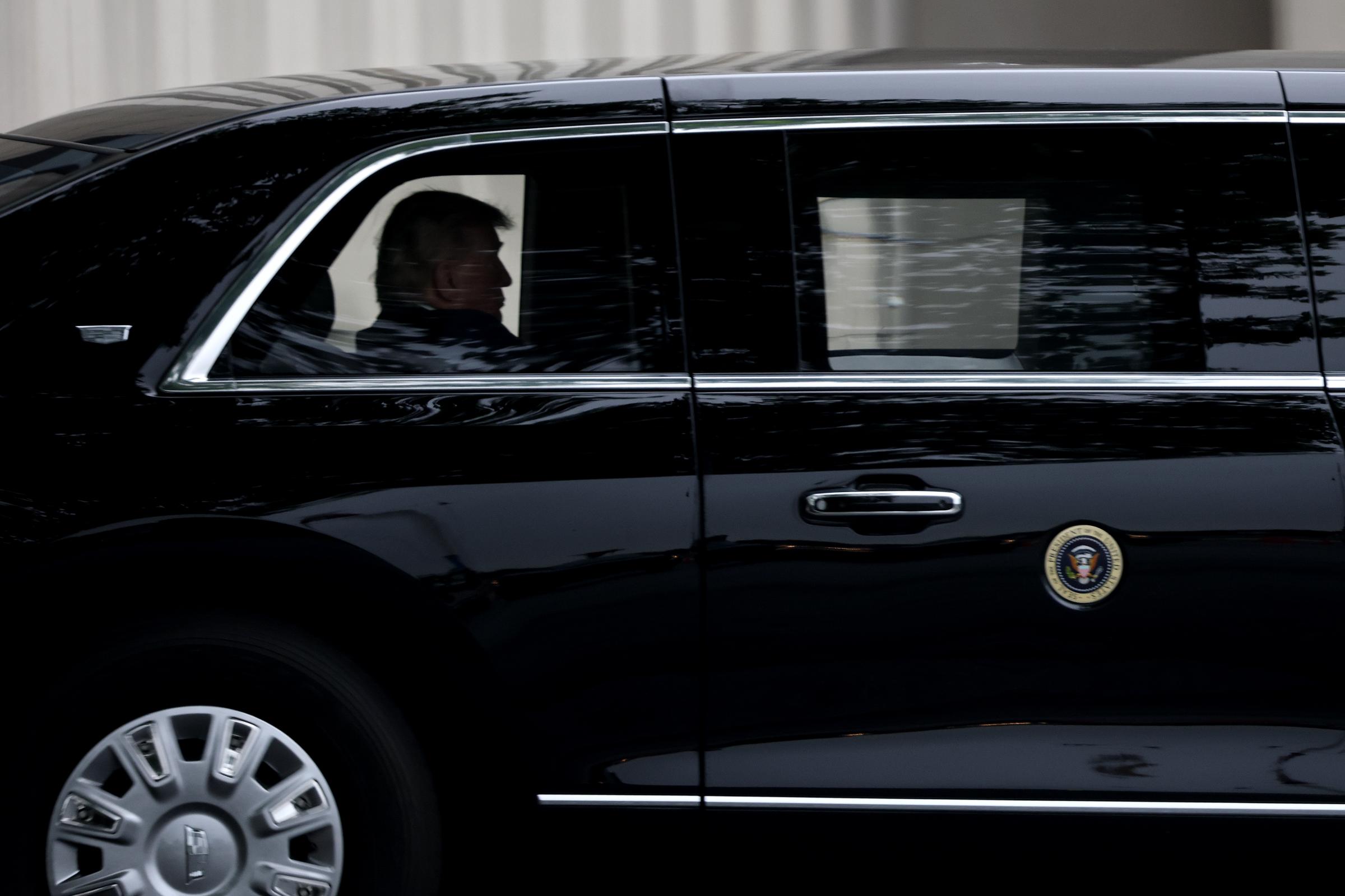 President Donald Trump departs Walter Reed National Military Medical Center following his presidential physical on May 26, 2026 in Bethesda, Maryland | Source: Getty Images