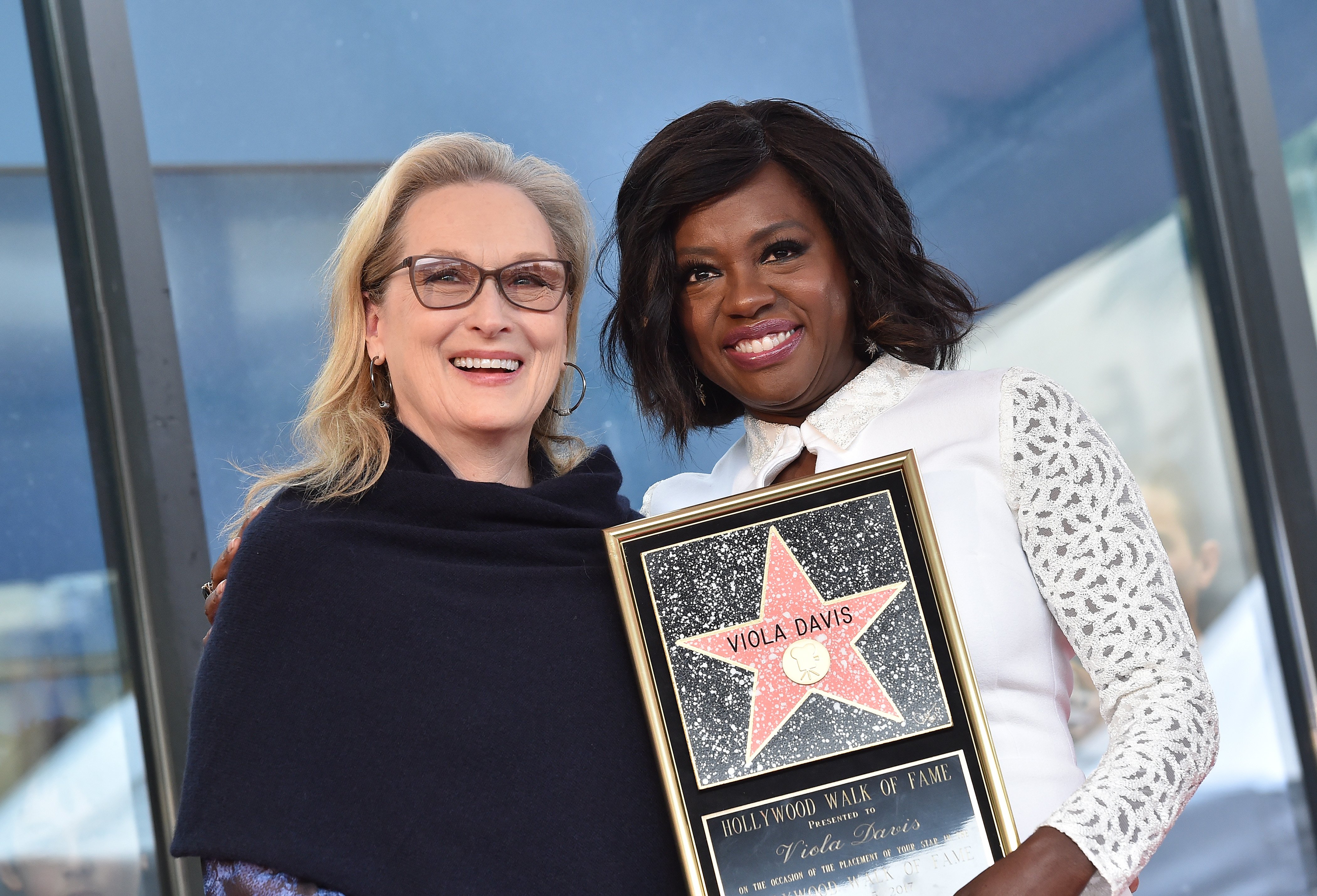 Meryl Streep and Viola Davis at the ceremony honoring the latter with a star on the Hollywood Walk of Fame on January 5, 2017, in Hollywood, California. | Source: Axelle/Bauer-Griffin/FilmMagic/Getty Images