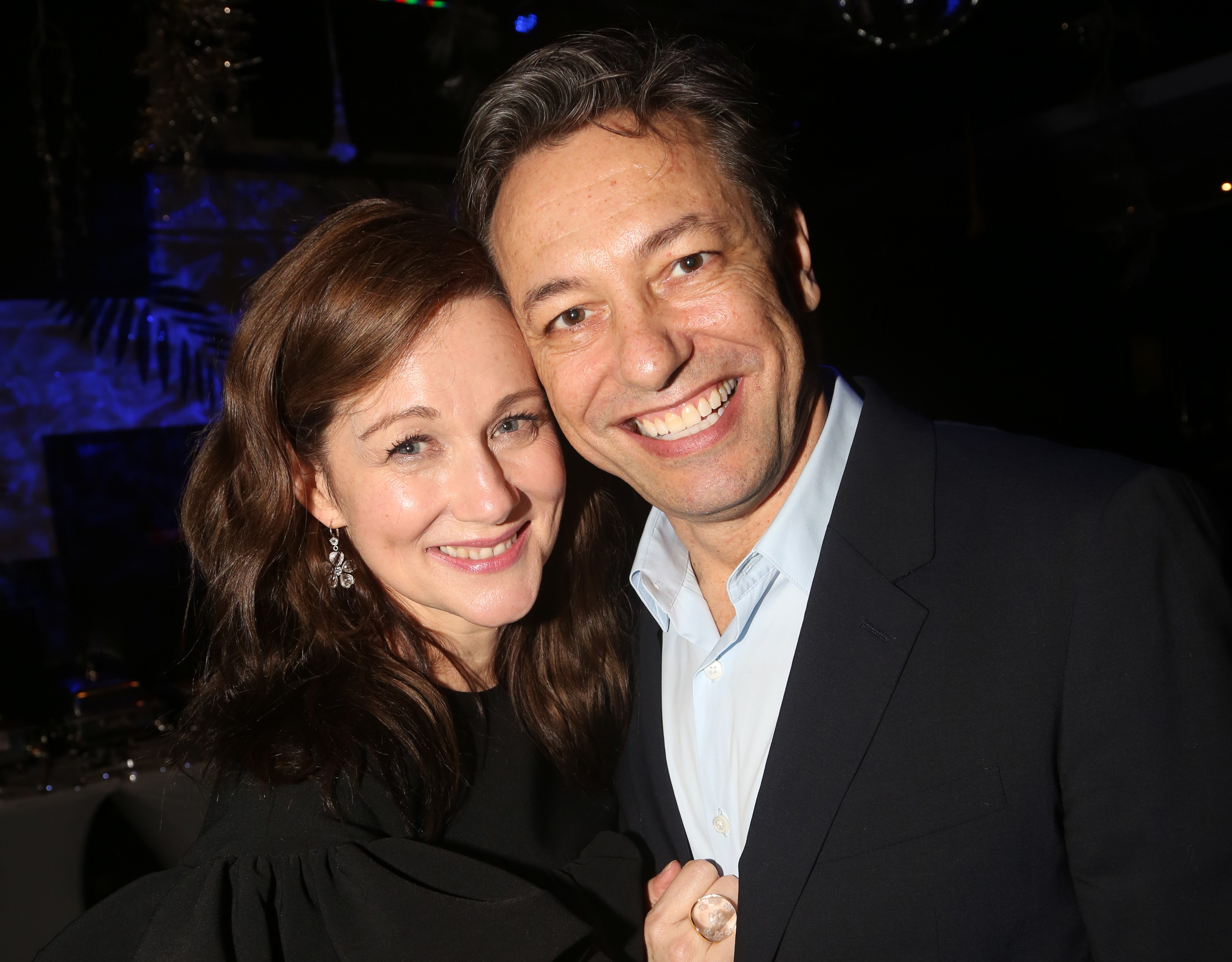 Laura Linney and Marc Schauer at the opening night after party for "My Name Is Lucy Barton" on Broadway at The Copacabana on January 15, 2020 in New York City. / Source: Getty Images
